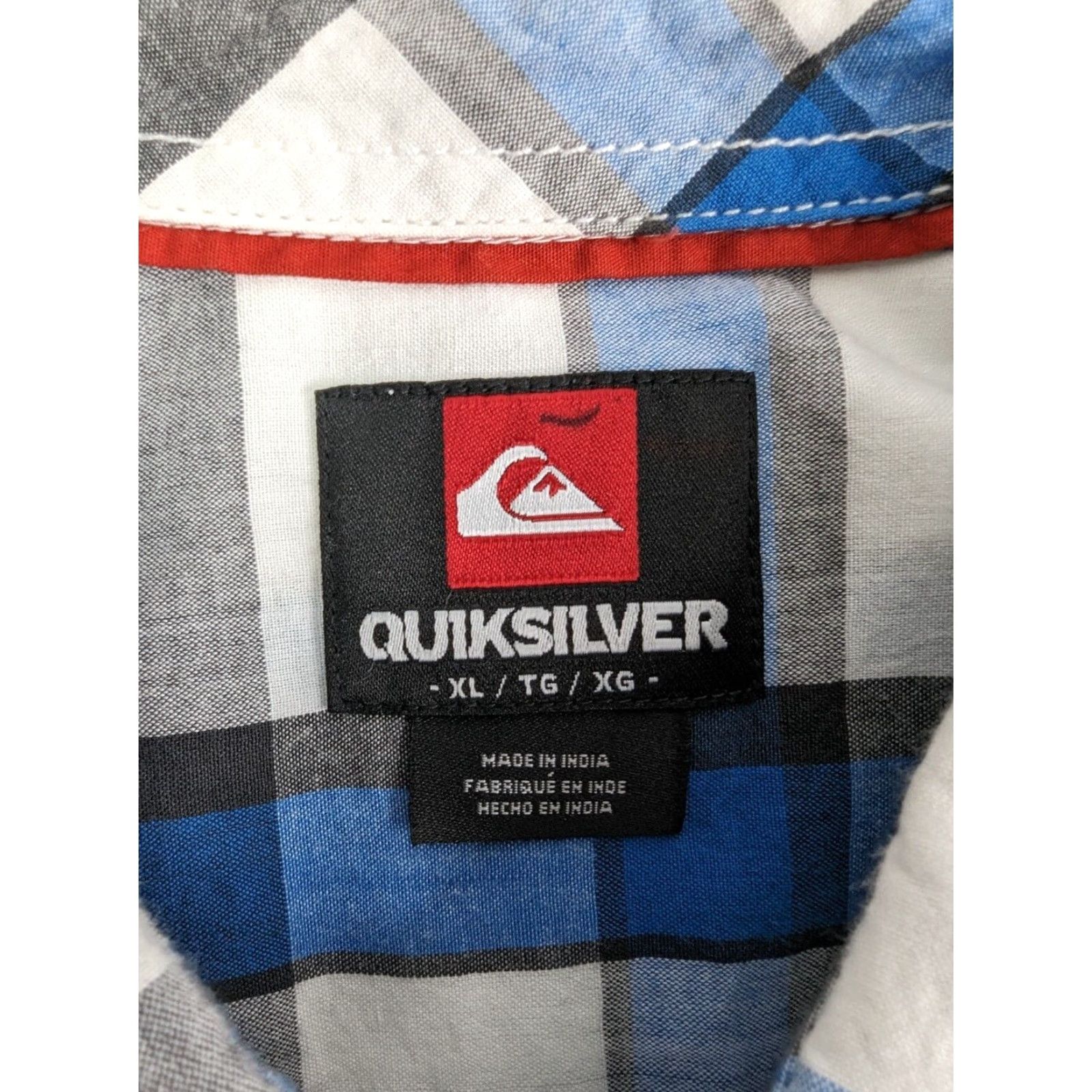 Quiksilver Quiksilver Short Sleeve Button Up Shirt Plaid Multicolor Blue White Men's XL Regular Size Shirt Size XL Men Size US XL / EU 56 / 4 - 7 Thumbnail