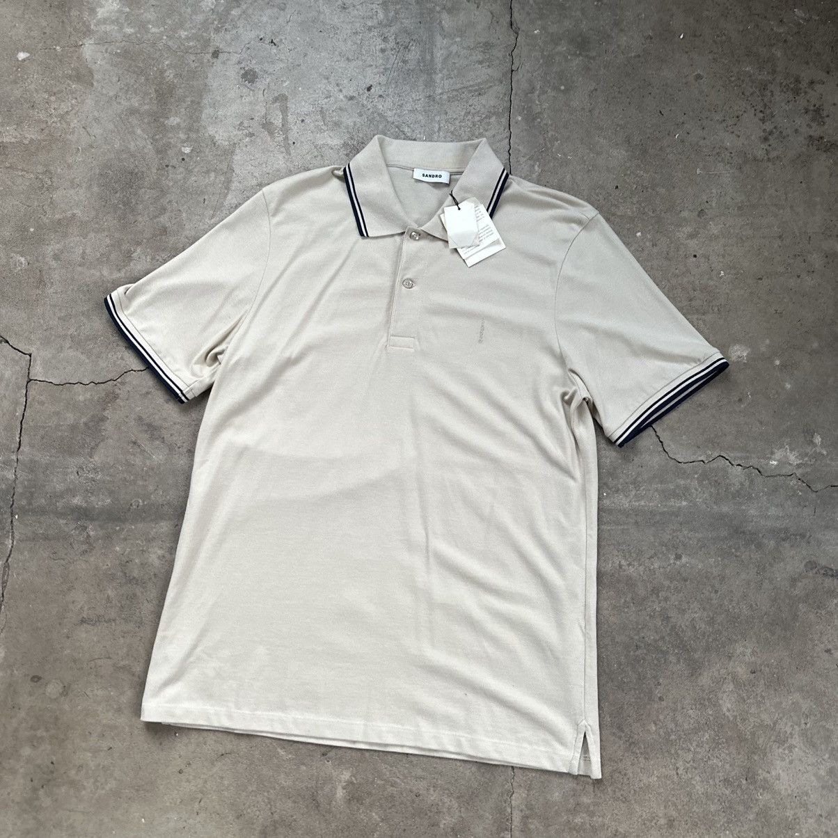 Sandro Sandro Cream Men's Polo Shirt Size US L / EU 52-54 / 3 - 2 Thumbnail