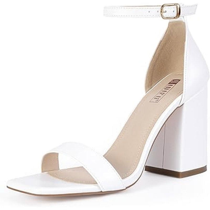 Other Idifu White Faux Leather Block Heel Ankle Strap Shoes 9 Size US 9 / IT 39 - 1 Thumbnail