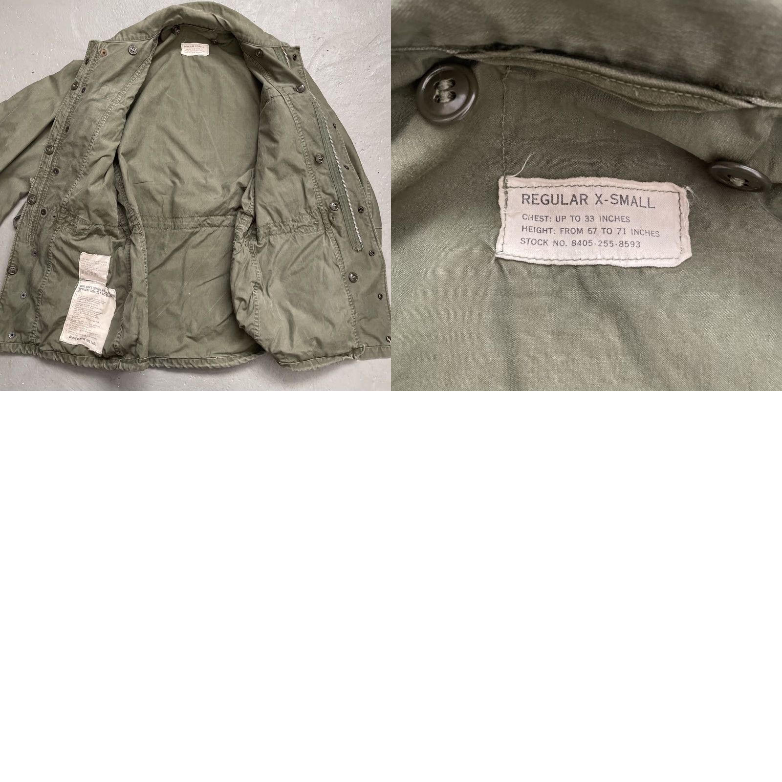 Vintage VINTAGE US Army Military Field Combat Sateen 9oz Jacket XS Regular Green Military Jacket Unisex Adults 1950s 1959 Army Korean Outdoor Utility Size US XS / EU 42 / 0 - 10 Thumbnail