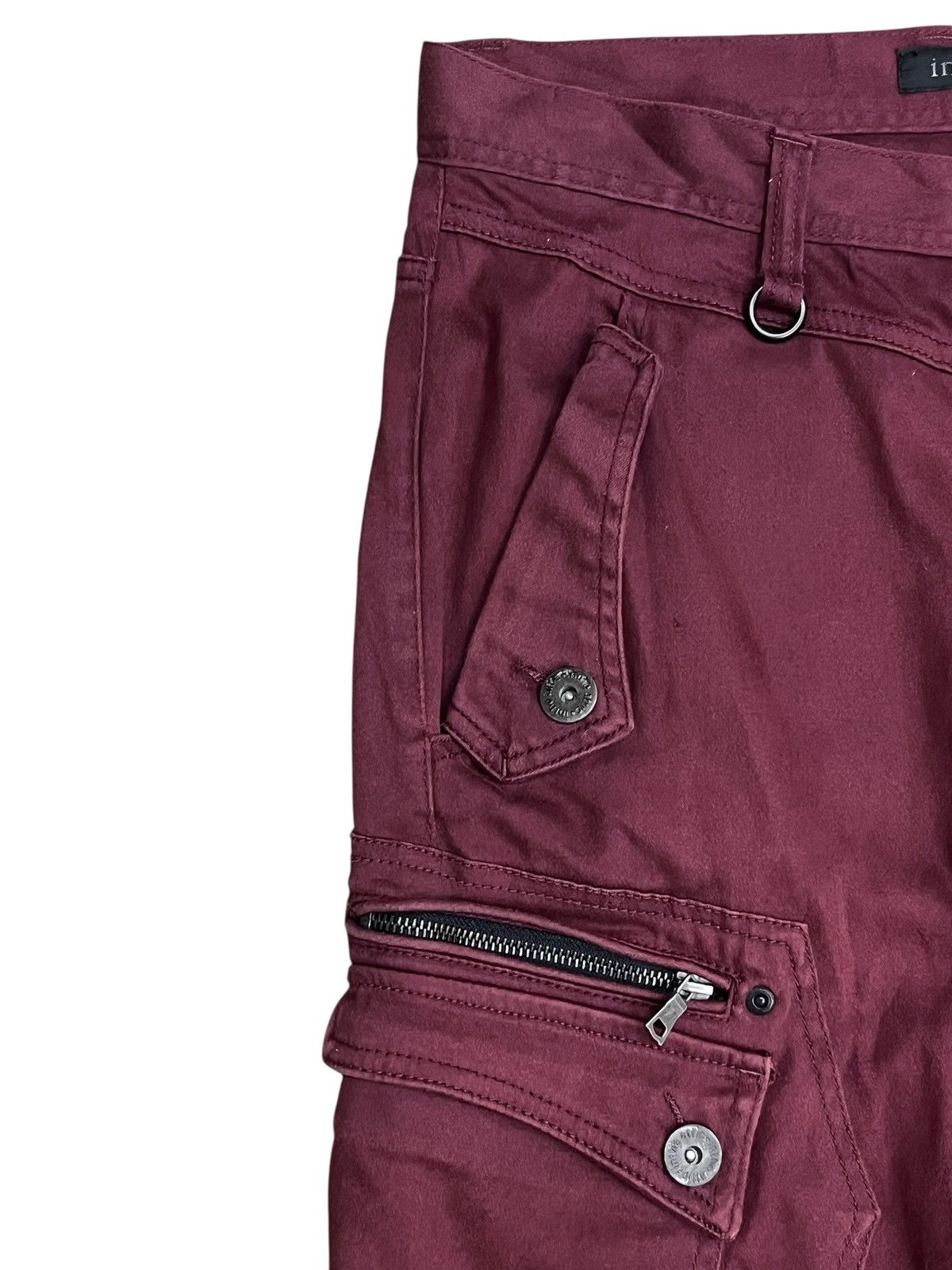In The Attic In The Attic Punk Oxblood Zip Cargo Stretch Slim 32” Rare🔥 Size US 32 / EU 48 - 5 Thumbnail