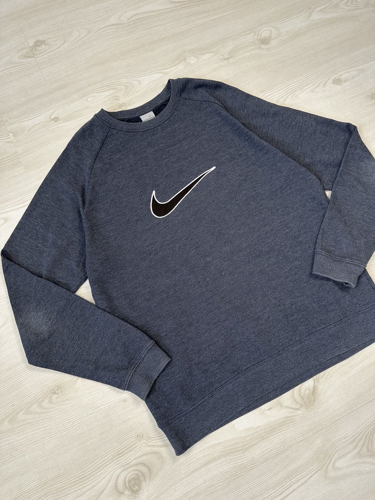 Nike Vintage Y2k Nike Big Swoosh Sweatshirt Oversized Size US XL / EU 56 / 4 - 3 Thumbnail