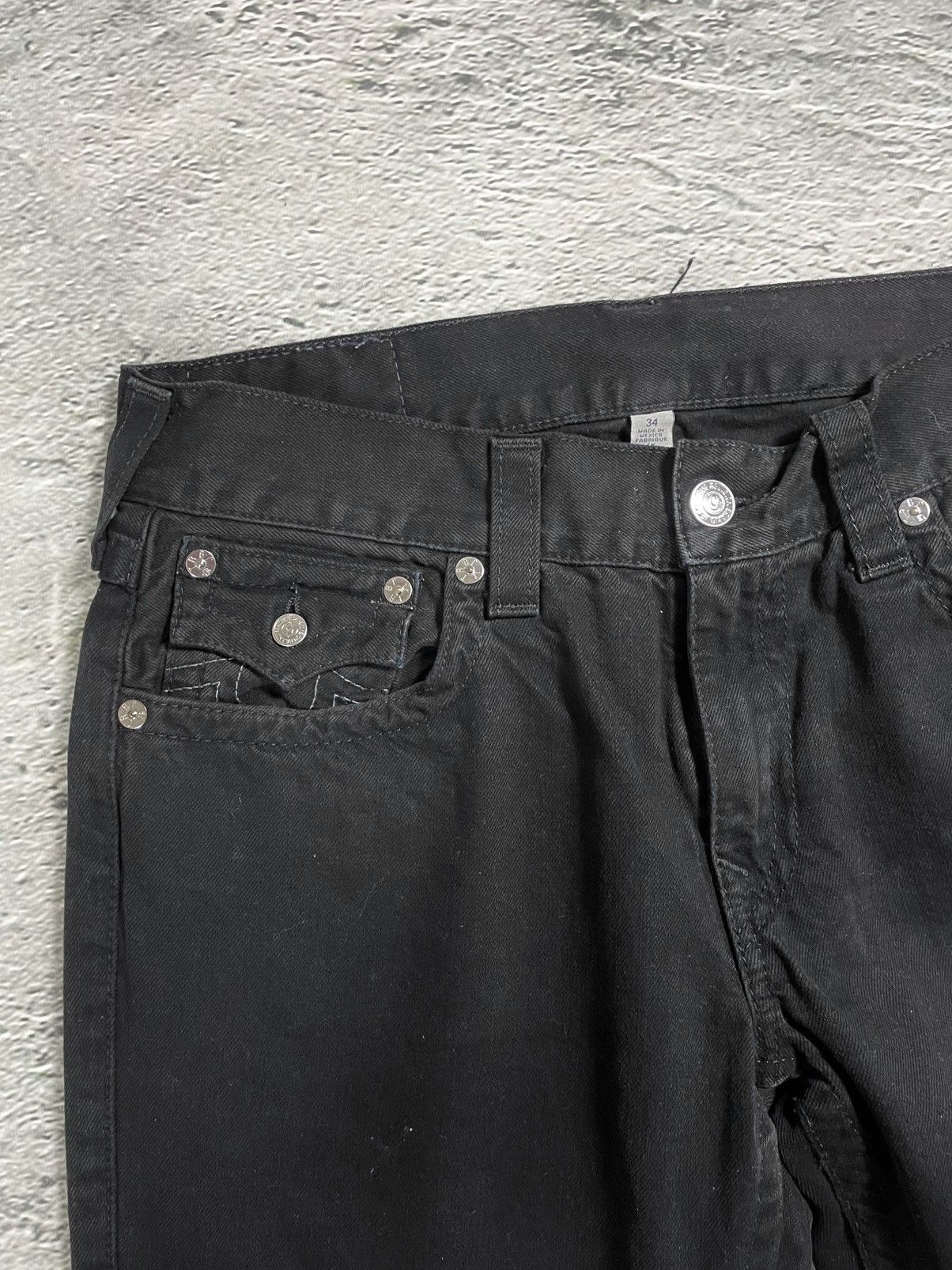 True Religion True Religion black jeans white thick stitching Y2K Straight Size US 34 / EU 50 - 6 Thumbnail