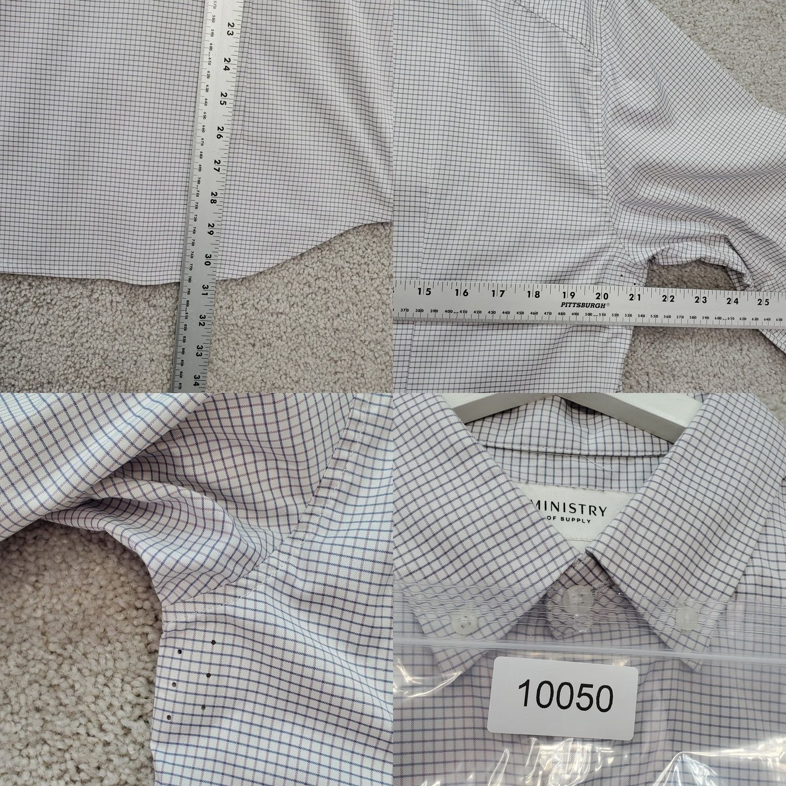 MINISTRY OF SUPPLY Button-Down Shirt Mens L Slim Gray Purple