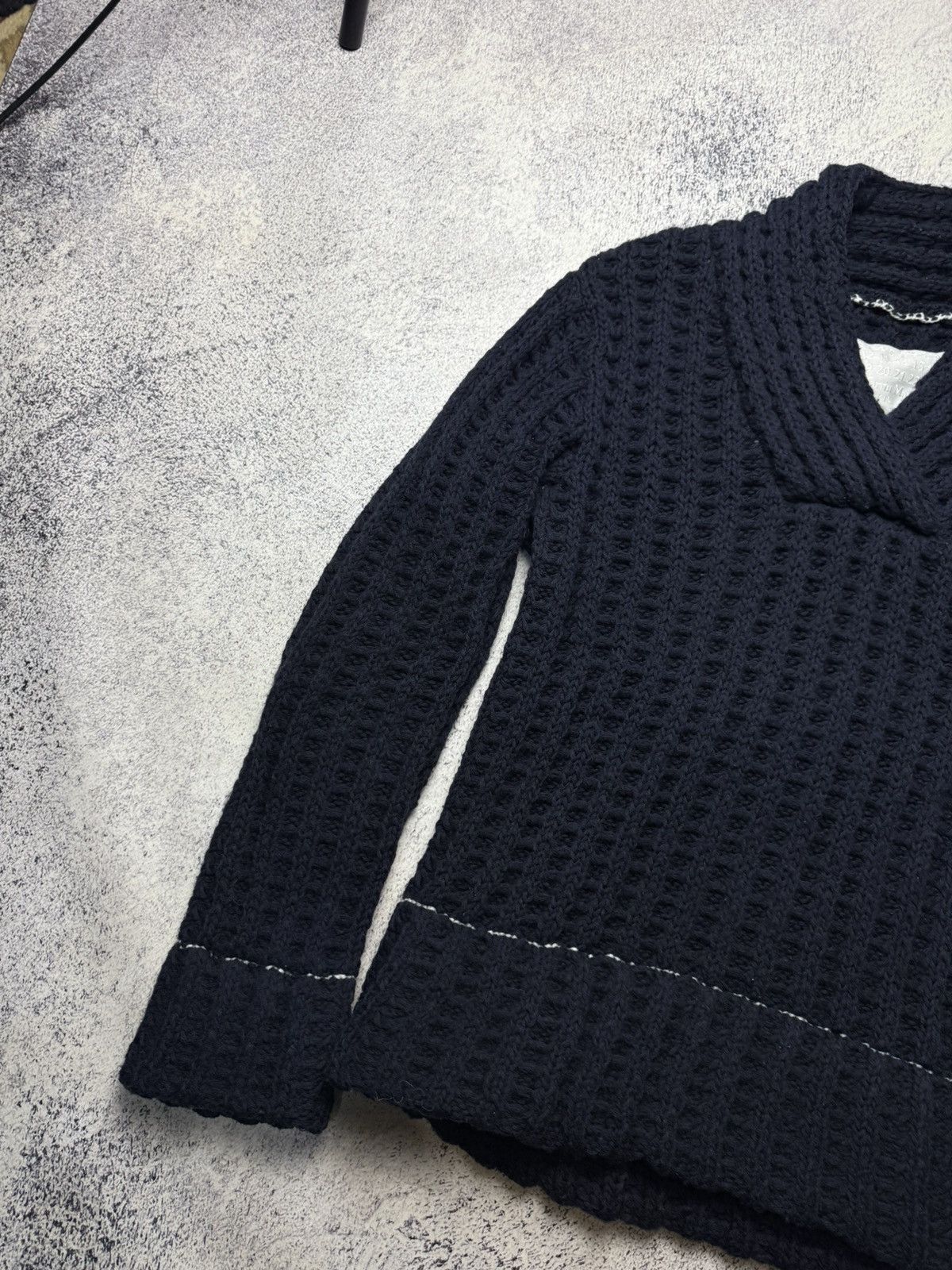 H&M × Maison Margiela Maison Margiela H&M Cable Knit V-Neck Wool Sweater Jumper Size US S / EU 44-46 / 1 - 3 Thumbnail