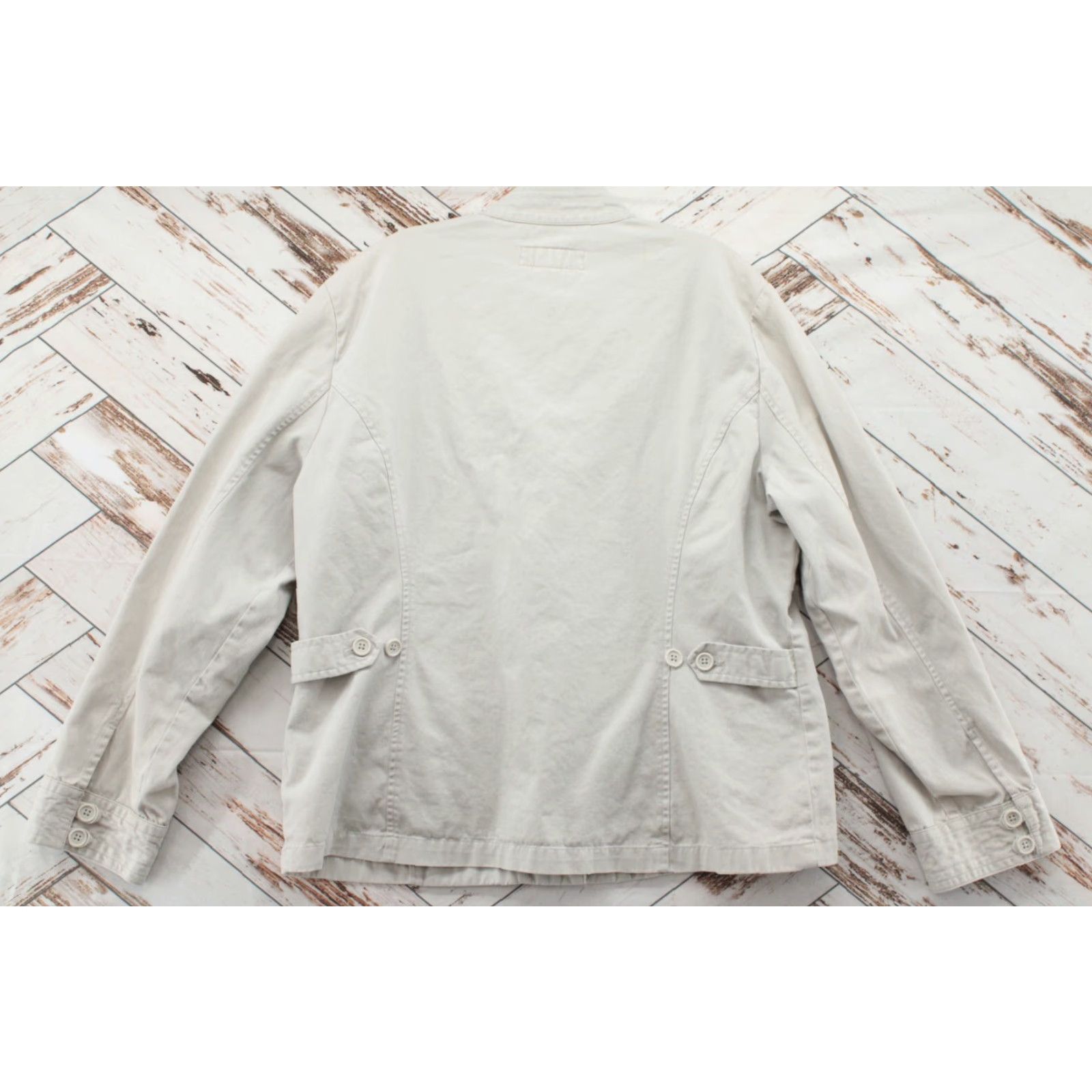 Vintage Jamaica Bay Safari Jacket Womens XL Beige Cargo Pockets Mock Collar Stylish Boho Shirt Size XL / US 12-14 / IT 48-50 - 3 Thumbnail