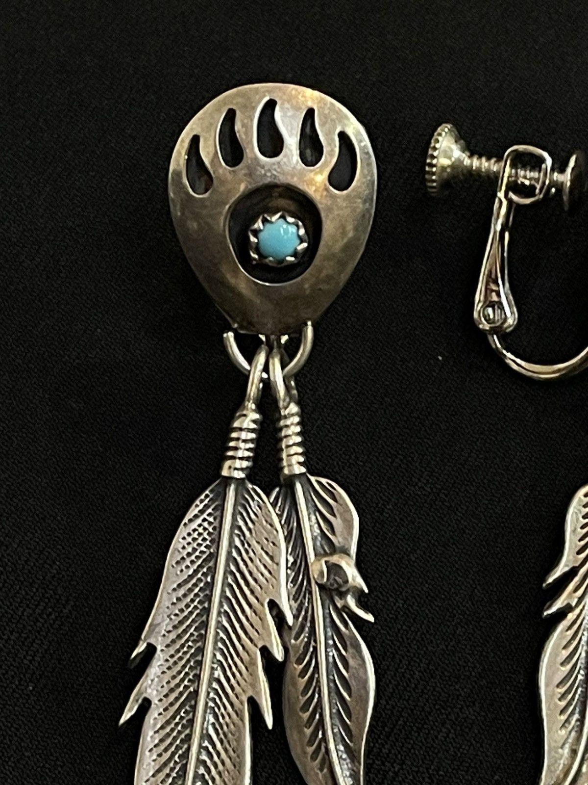 Jewelry Native American Silver Earrings -Navajo Size ONE SIZE - 4 Thumbnail