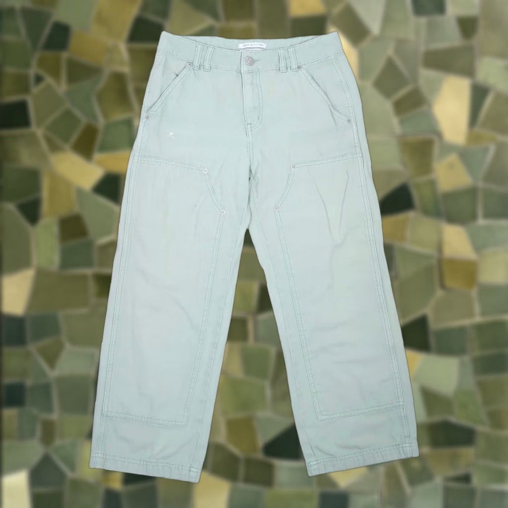 Urban Outfitters Urban Outfitters Jeans Women 26 Light Green Double Knee Denim Straight 100% Cotton Mid Rise Size 26" / US 2 / IT 38 - 1 Thumbnail