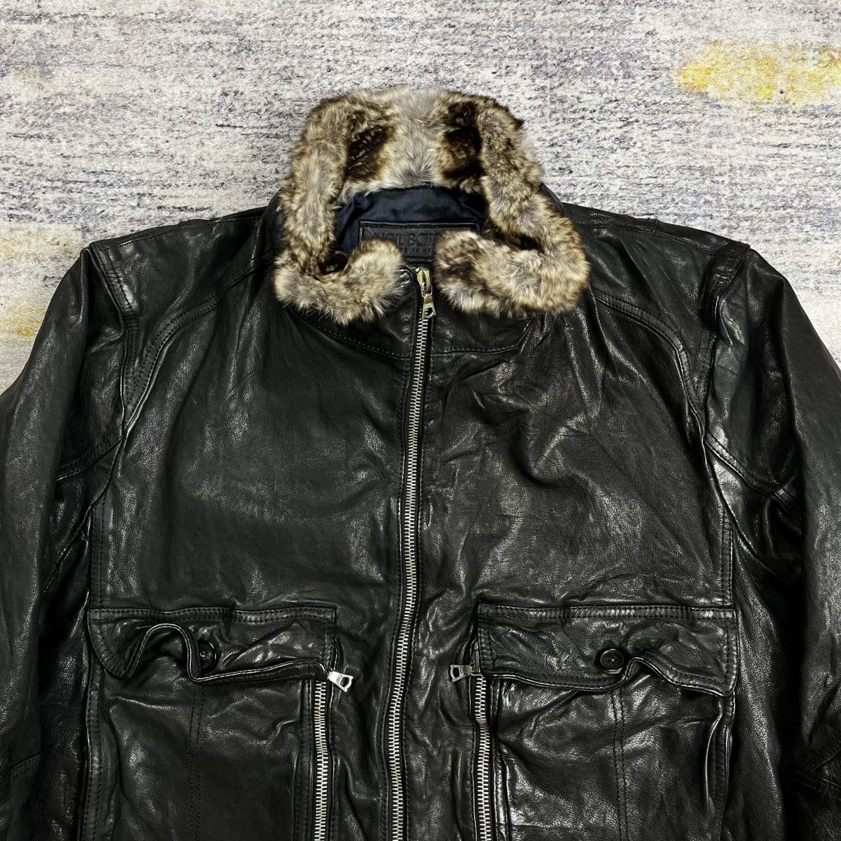 Neil Barrett Neil Barret wrinkled leather jacket fur collar Size US S / EU 44-46 / 1 - 8 Thumbnail