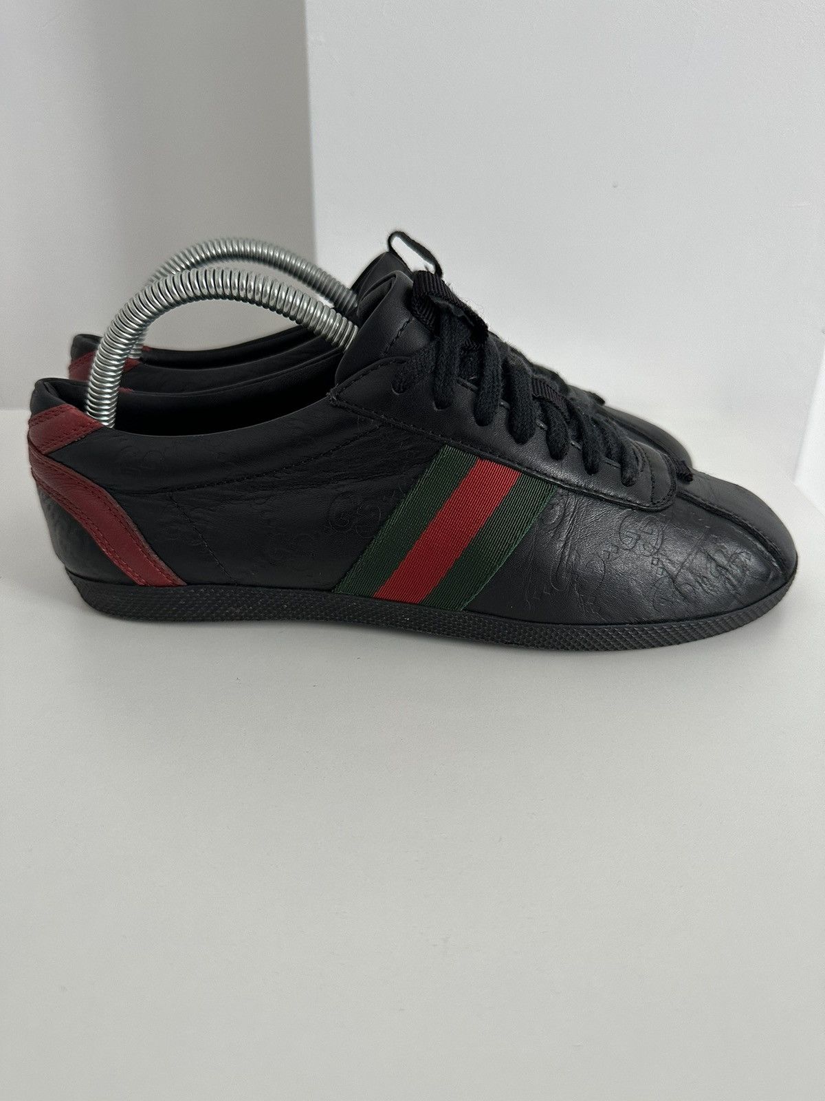 Gucci GUCCI Guccissima Leather black Web Sneakers Size US 7 / IT 37 - 1 Thumbnail