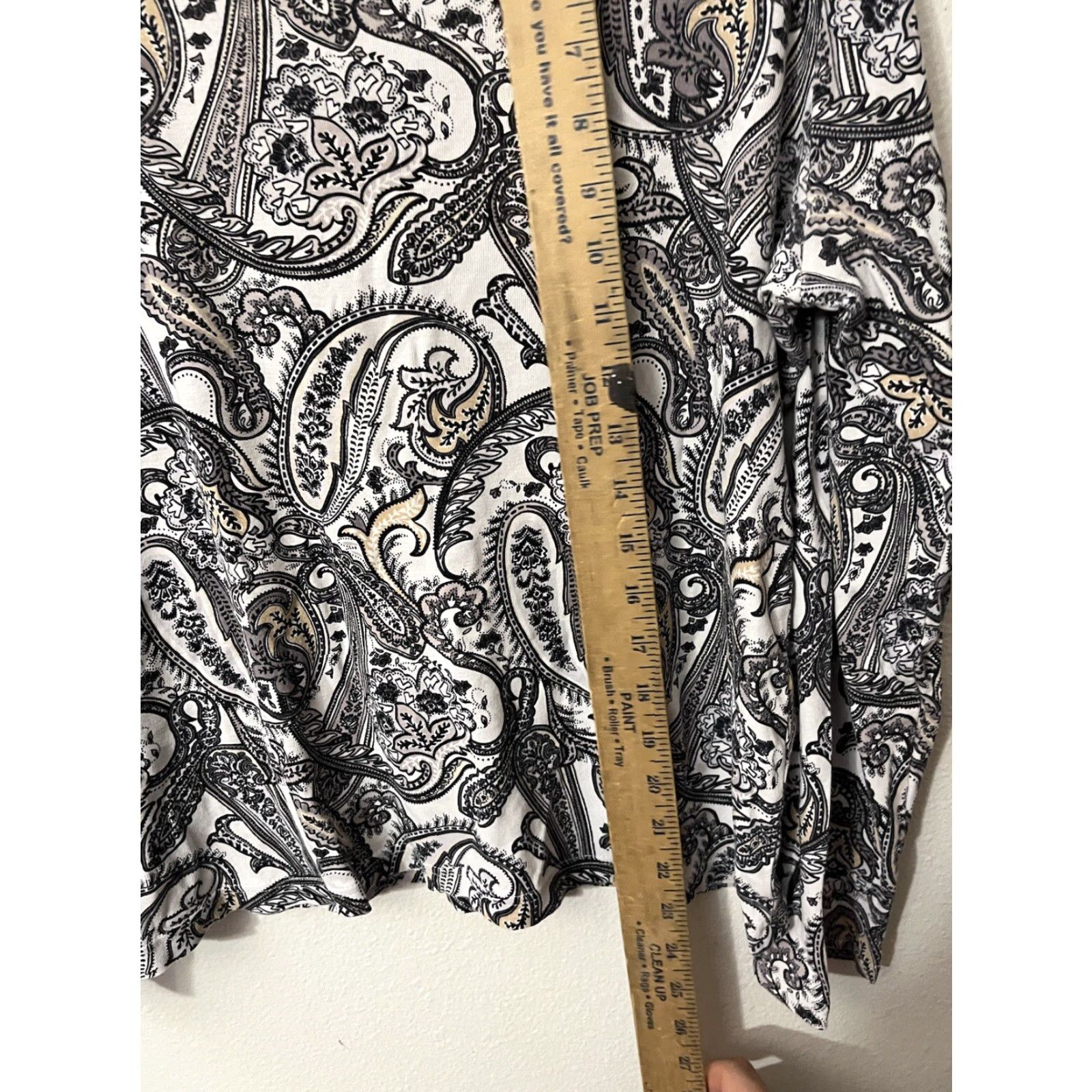 Croft & Barrow CROFT & BARROW Women's Long Sleeve Geometric Print Henley T-Shirt Size L Multicolor Casual 100% Cotton Size L / US 10 / IT 46 - 4 Thumbnail