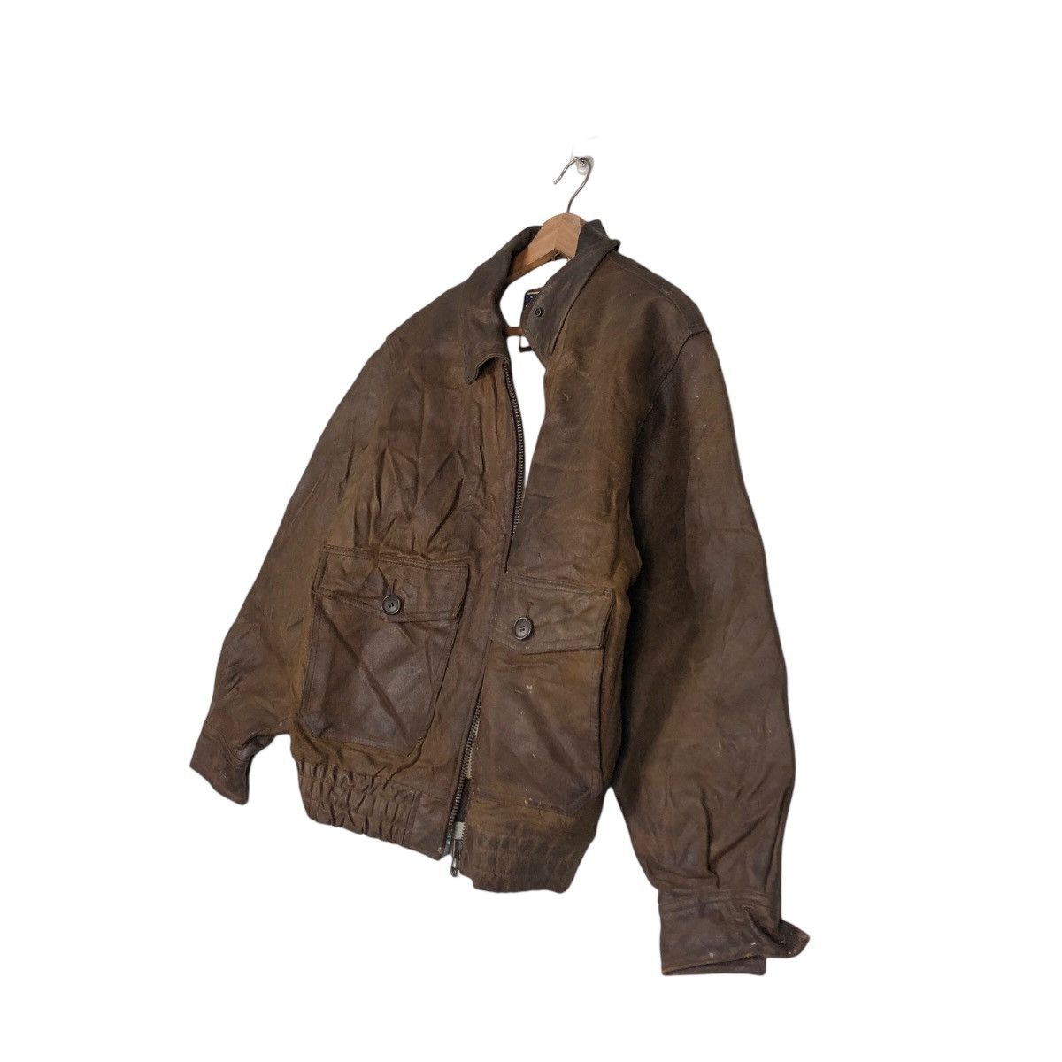 Japanese Brand 🔥Vintage Fly Genuine Leather Jacket Amcruis American Ship Size US M / EU 48-50 / 2 - 2 Thumbnail