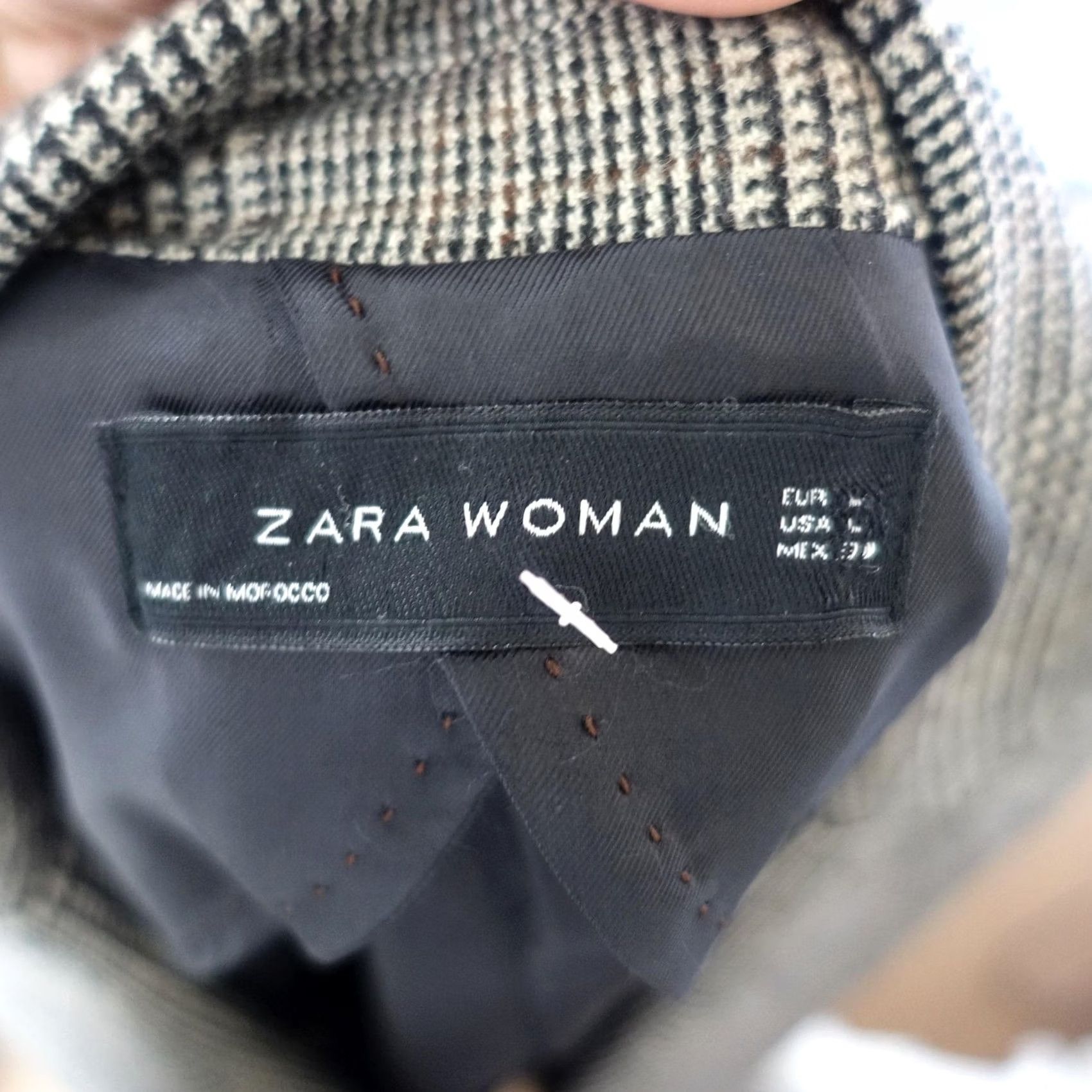 Zara Zara Woman Blazer Jacket Gray Plaid Notch Lapel Womens Small S Workwear Business Plus Tailored Suits Style Size S / US 4 / IT 40 - 8 Thumbnail