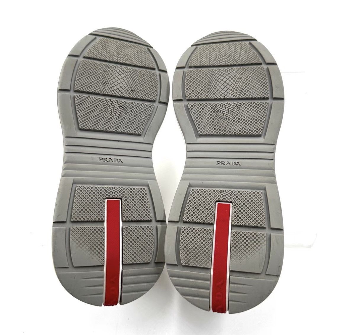 Prada Prada red and white logo suede mesh sneakers K12 Size US 6.5 / IT 36.5 - 6 Thumbnail