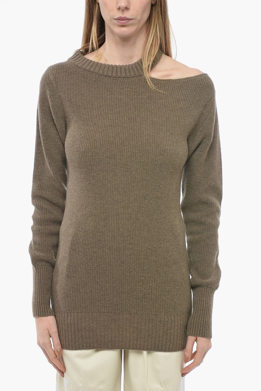 Sacai og1mm0724 Wool Oversized Sweater in Brown Size L / US 10 / IT 46 - 1 Thumbnail
