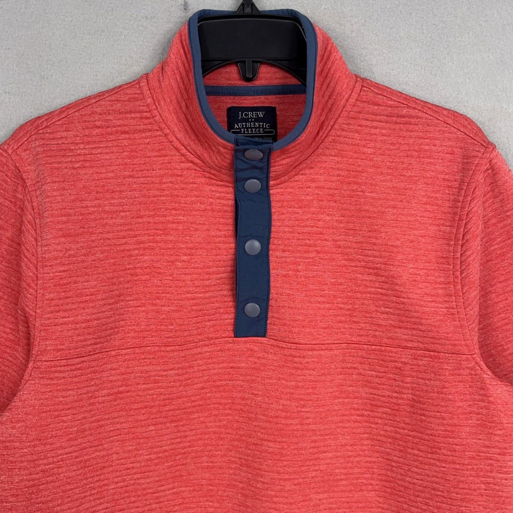 J.Crew J.Crew Pullover Mens Small Red Snap Quilted Fleece Mock Neck Sweatshirt Size US S / EU 44-46 / 1 - 2 Thumbnail