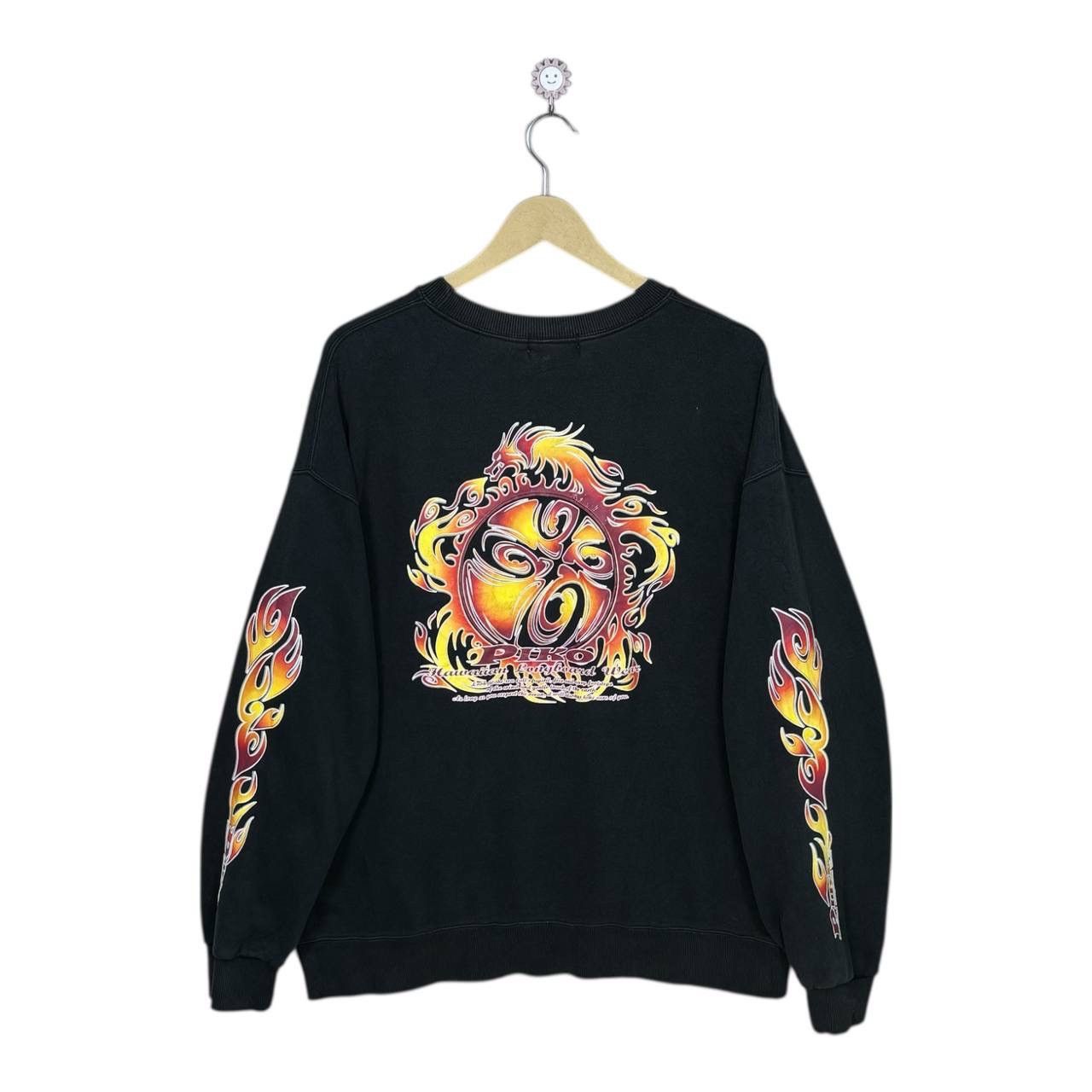 Other Vintage Piko Hawaiian Longboard Surf Sweatshirt Y2K Flames Size US XXL / EU 58 / 5 - 2 Thumbnail