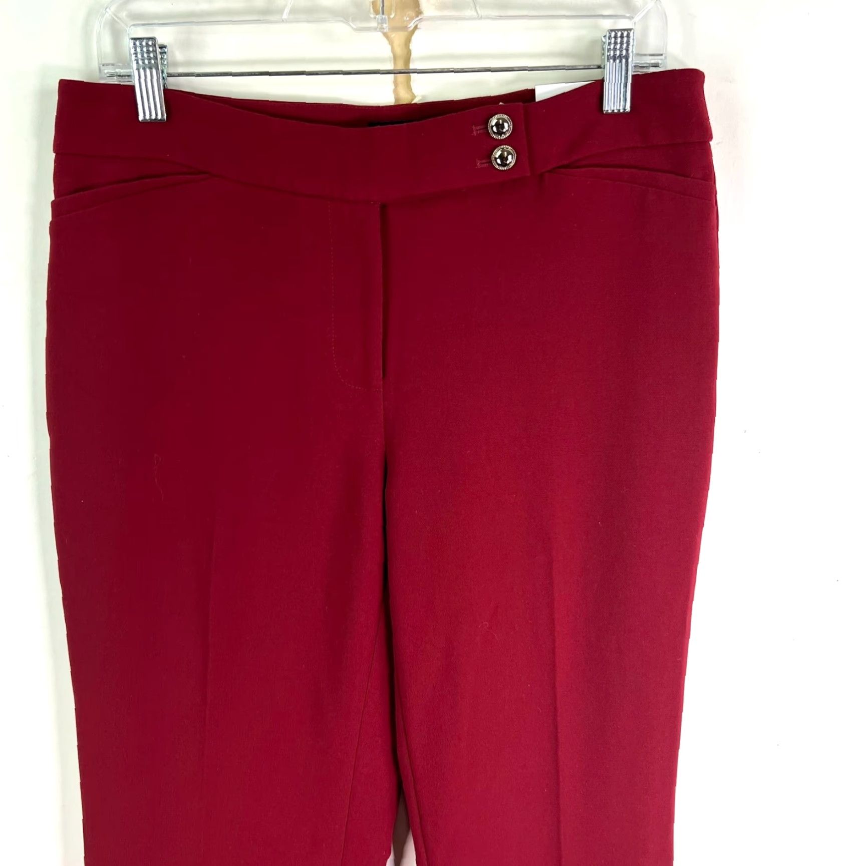 White House Black Market White House Black Market Slim Lined Wide Leg Pants Womens Size 8 Maroon 32X34 Size 30" / US 8 / IT 44 - 2 Thumbnail