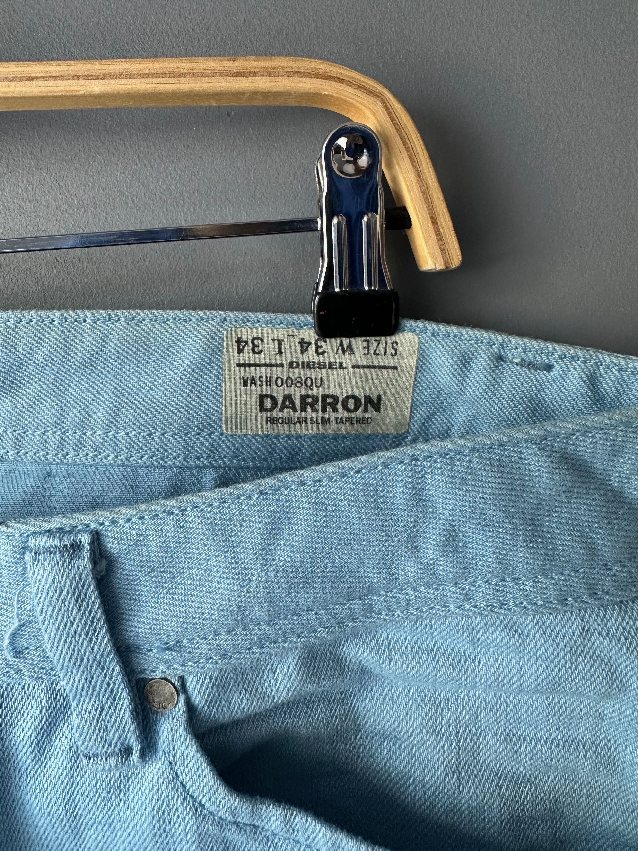 Diesel Diesel Darron Regular Slim Tapered Baby Blue 34 x 34 Size US 34 / EU 50 - 4 Thumbnail