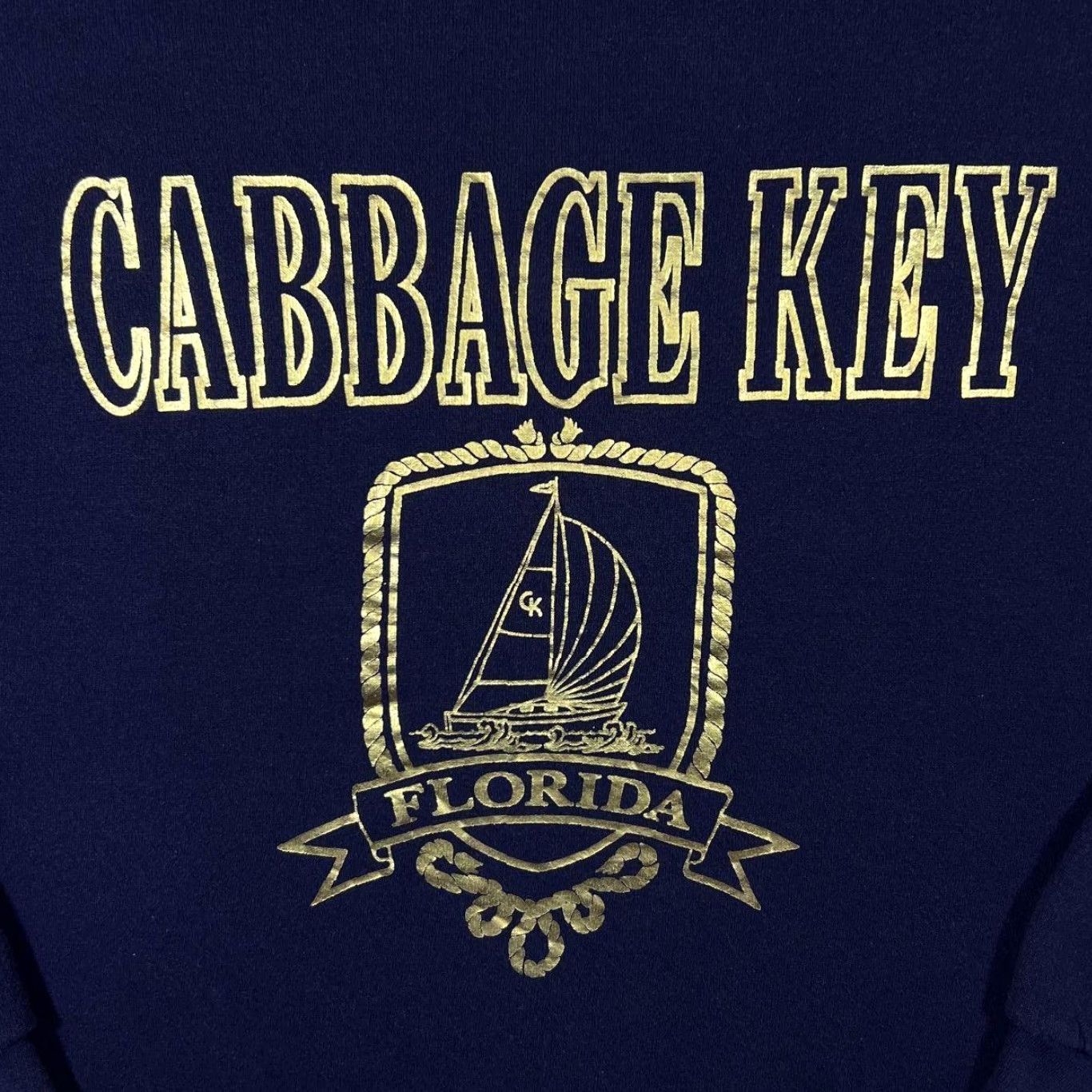 Lee Vintage Lee Cabbage Key Florida Souvenir Made In USA Navy Blue Sweatshirt Large Size US L / EU 52-54 / 3 - 3 Thumbnail