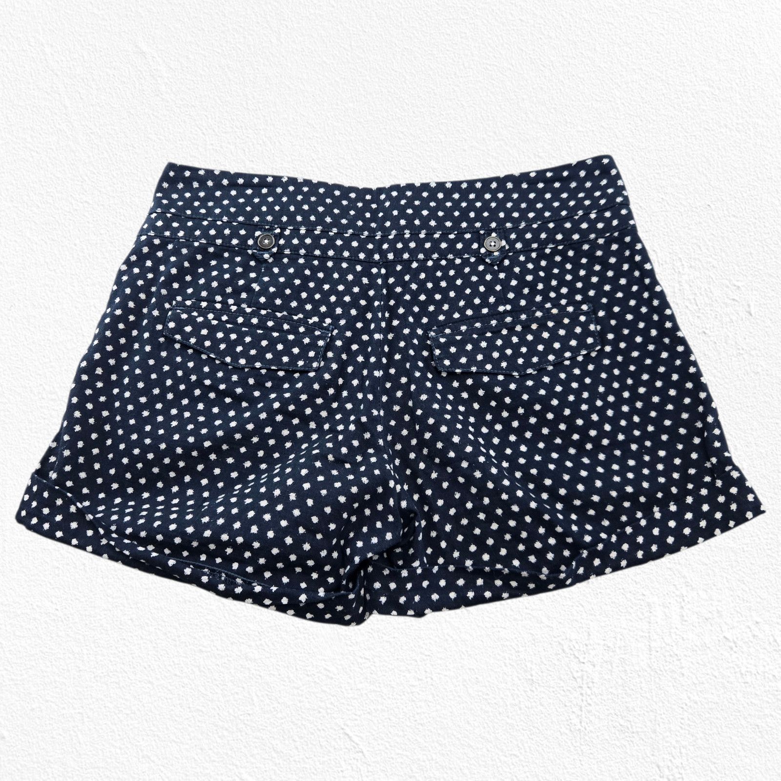 Other DOTL Navy Polka Dot Linen Blend Shorts Size 4 Size 27" / US 4 / IT 40 - 10 Thumbnail