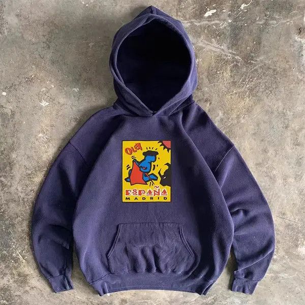Japanese Brand Purple vintage matador pattern cotton hoodie y2k Size US M / EU 48-50 / 2 - 1 Thumbnail
