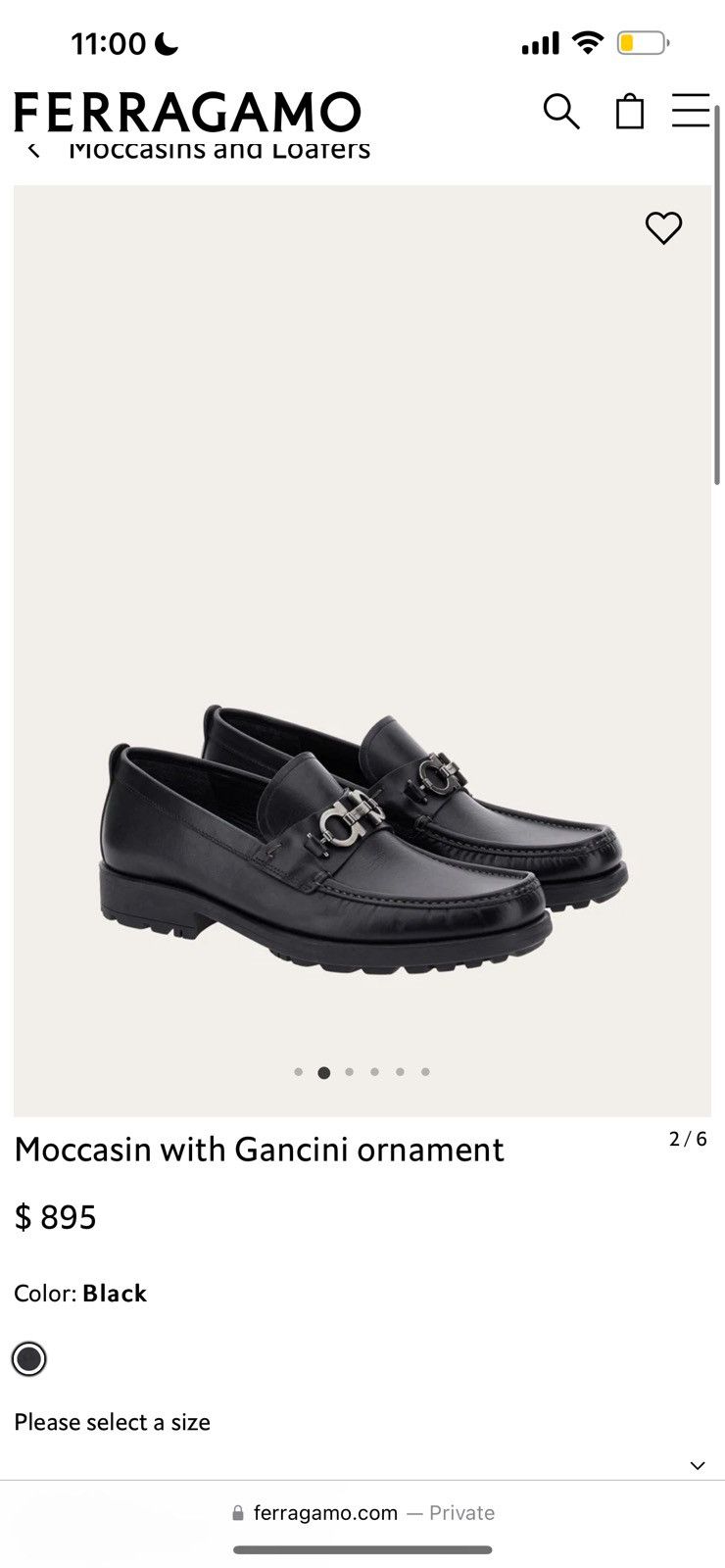 Salvatore Ferragamo Black Horsebit Loafers WORN ONCE Size US 11 / EU 44 - 6 Thumbnail