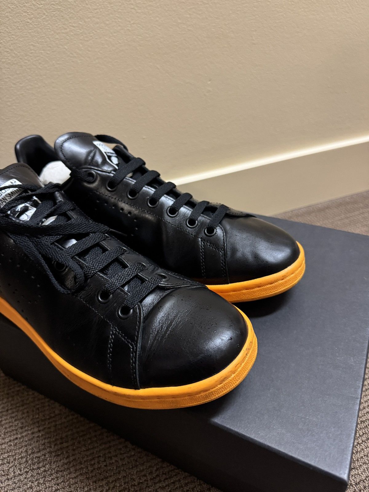 Adidas × Raf Simons RAF SIMONS Stan Smith Black/Orange Size US 10.5 / EU 43-44 - 5 Thumbnail