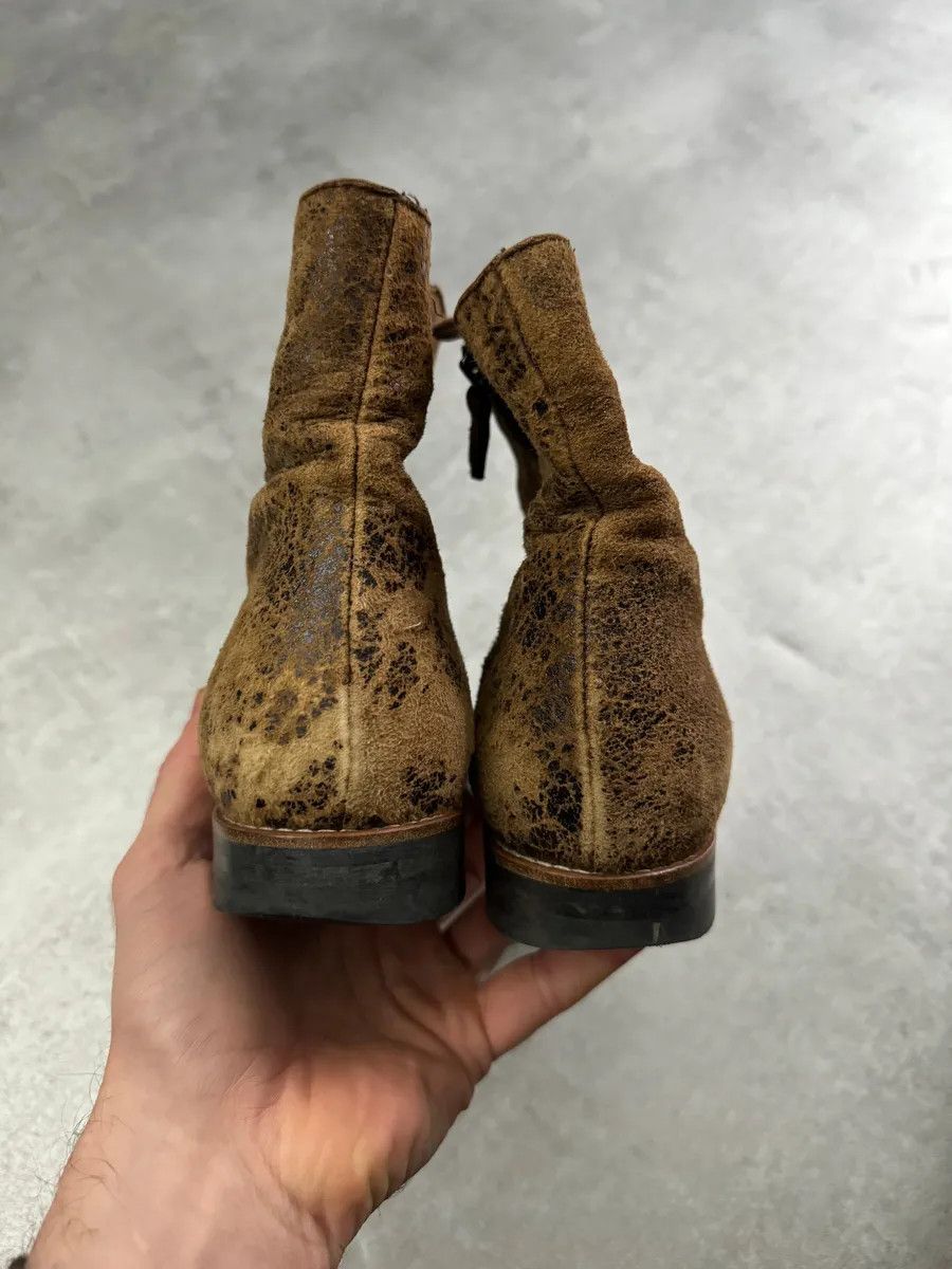 Maison Margiela Maison Margiela Brown Cracked Eroded Brown Leather Boots Size US 6 / IT 36 - 8 Thumbnail