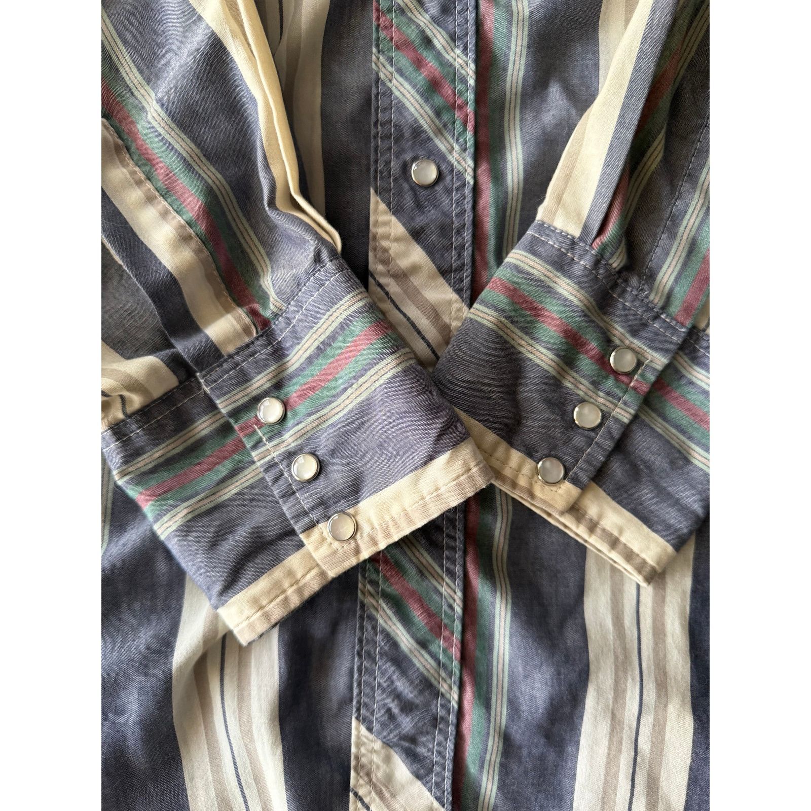 Wrangler Vintage Wrangler Western Snap Shirt Men’s XXL Striped Pearl Size US XXL / EU 58 / 5 - 8 Thumbnail