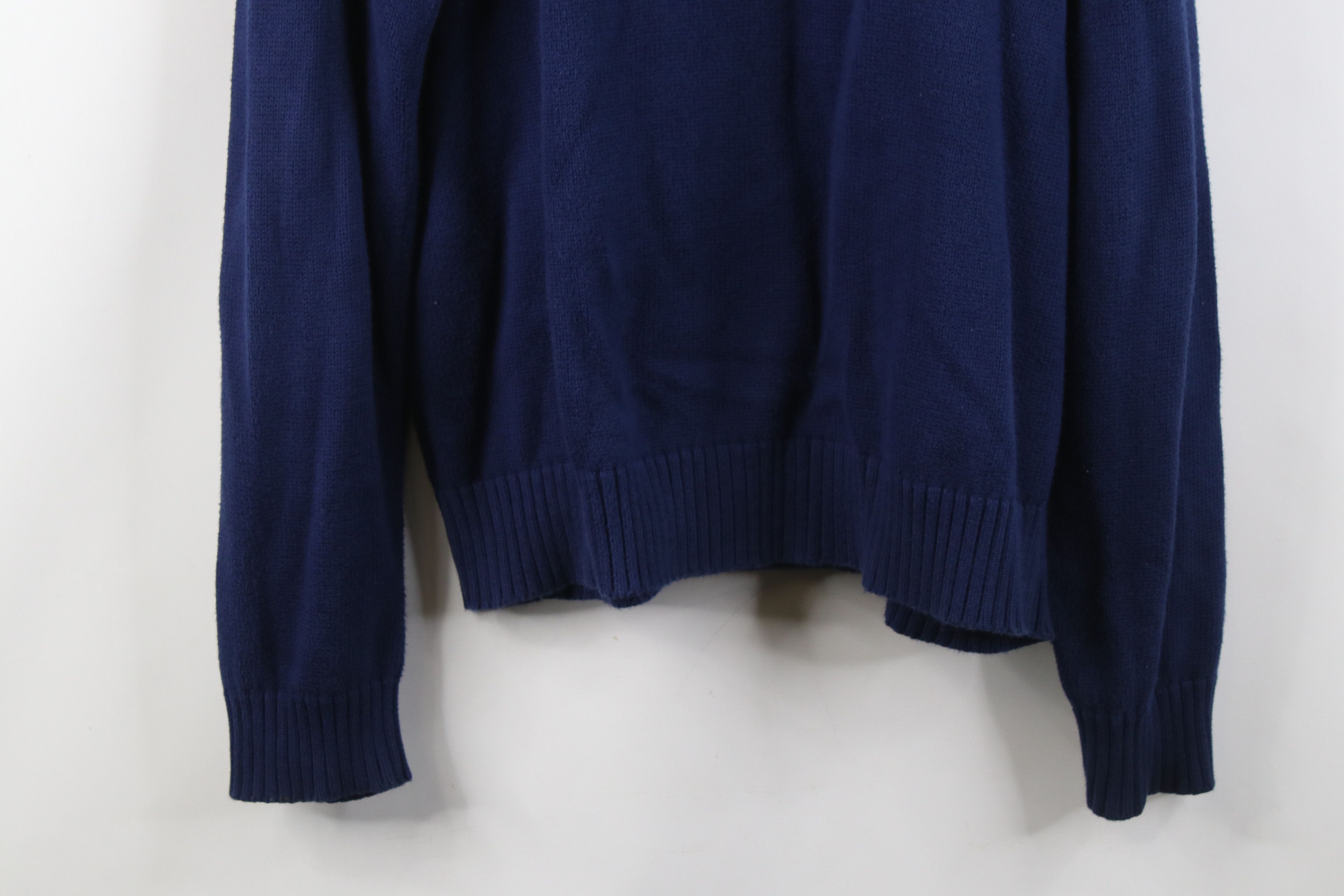 Polo Ralph Lauren Vintage 90s Ralph Lauren Knit 1/4 Zip Pullover Sweater Blue Size US L / EU 52-54 / 3 - 12 Thumbnail