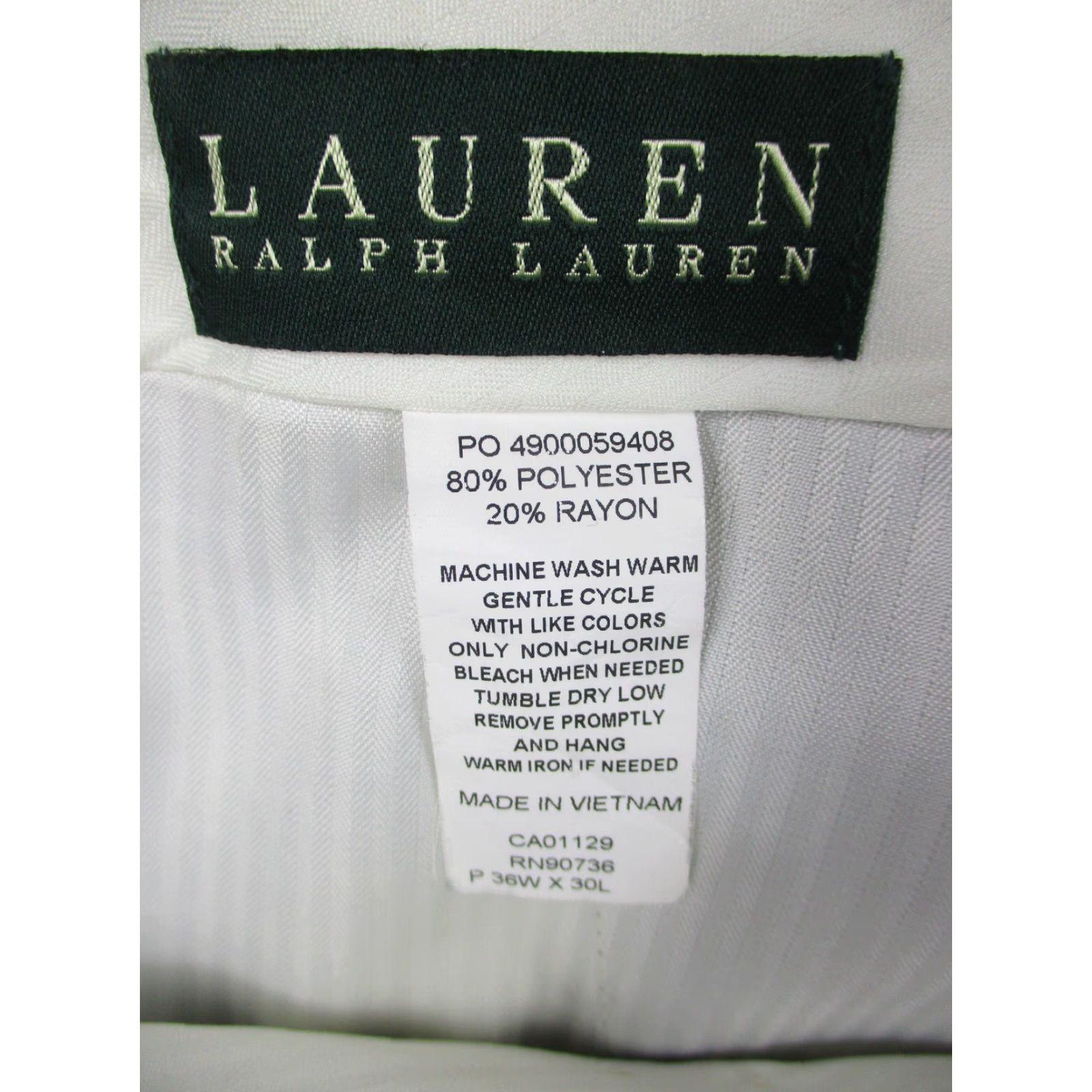 Ralph Lauren VINTAGE Lauren Ralph Lauren Pants 36x30 Wool Tan Pleated Cuffed Mens Regular Straight Dress Pants Brown Peak 90s Size US 36 / EU 52 - 3 Thumbnail