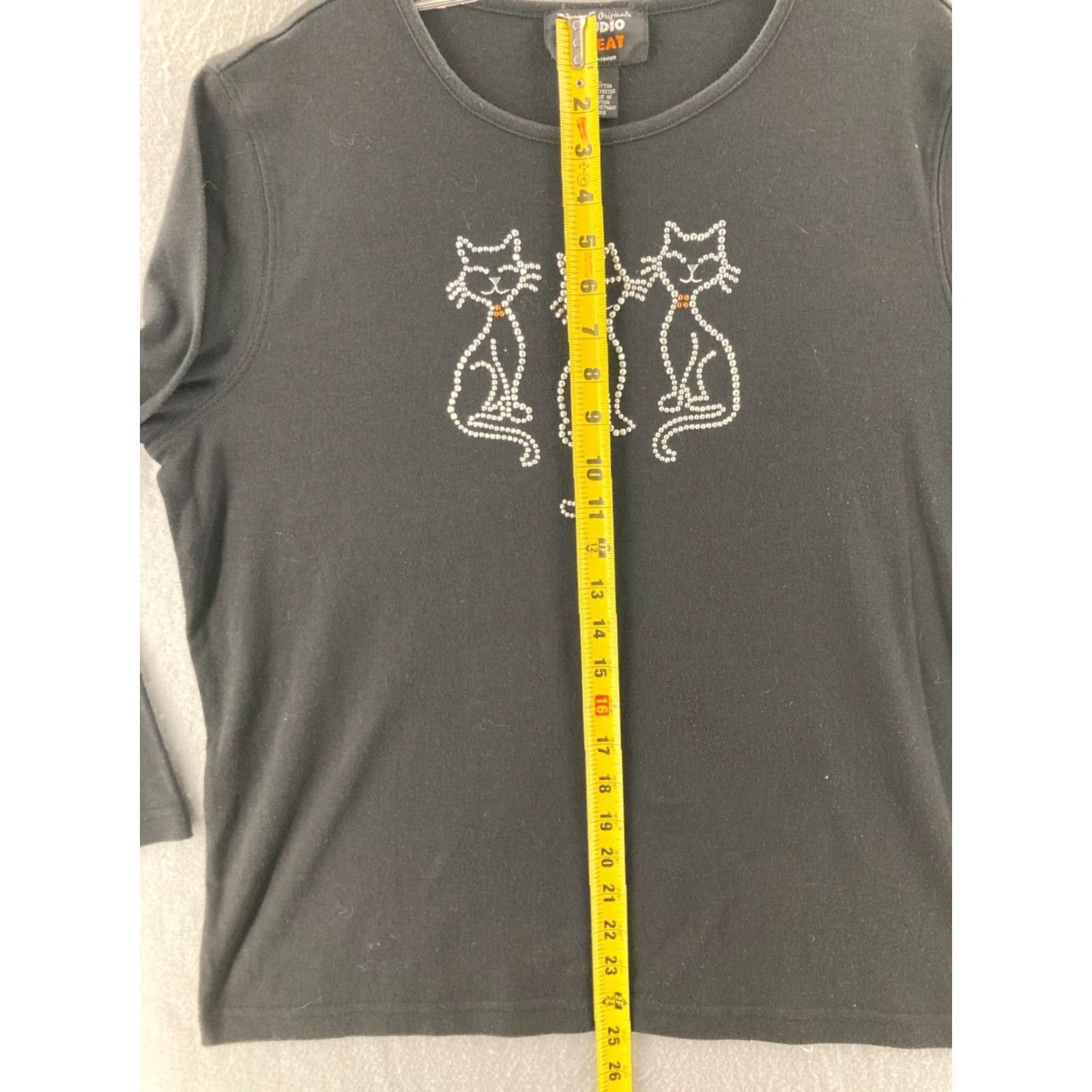 Vintage Studio Treat Shirt Womens XL Cats Embellished Size XL / US 12-14 / IT 48-50 - 3 Thumbnail