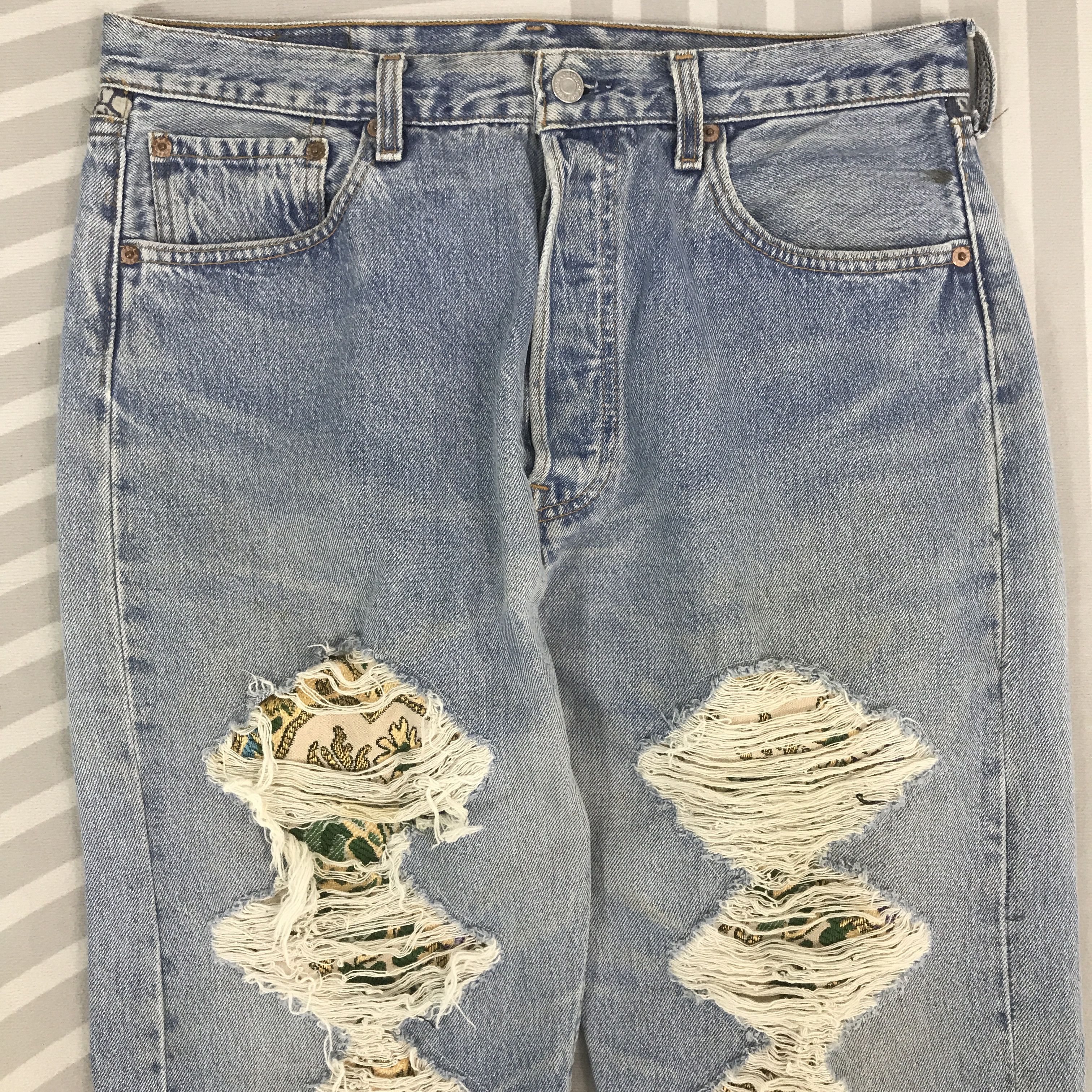 Levi's × Vintage Vintage Levi's 501 Ripped Distressed Denim Jeans pay Size US 31 - 2 Thumbnail