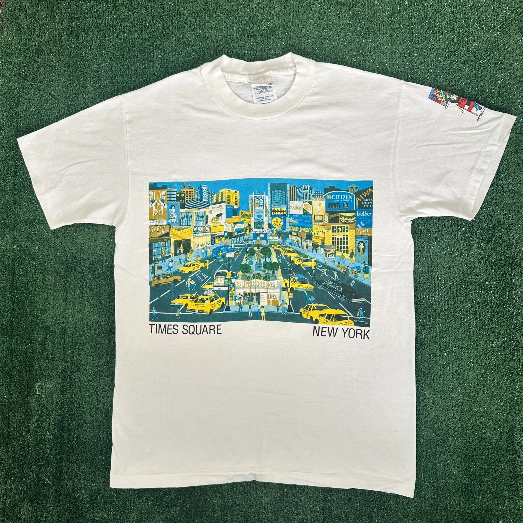 Hanes Vintage 90s Pat Singer New York Times Square T-Shirt Artist Size US M / EU 48-50 / 2 - 1 Thumbnail
