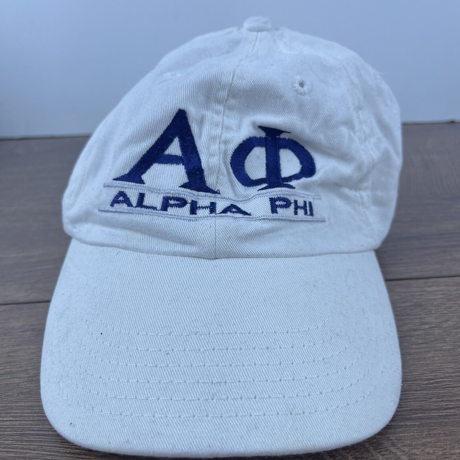 Other Alphi Phi Hat White Hat Adjustable Adult Size Hat White Cap Size ONE SIZE - 1 Thumbnail