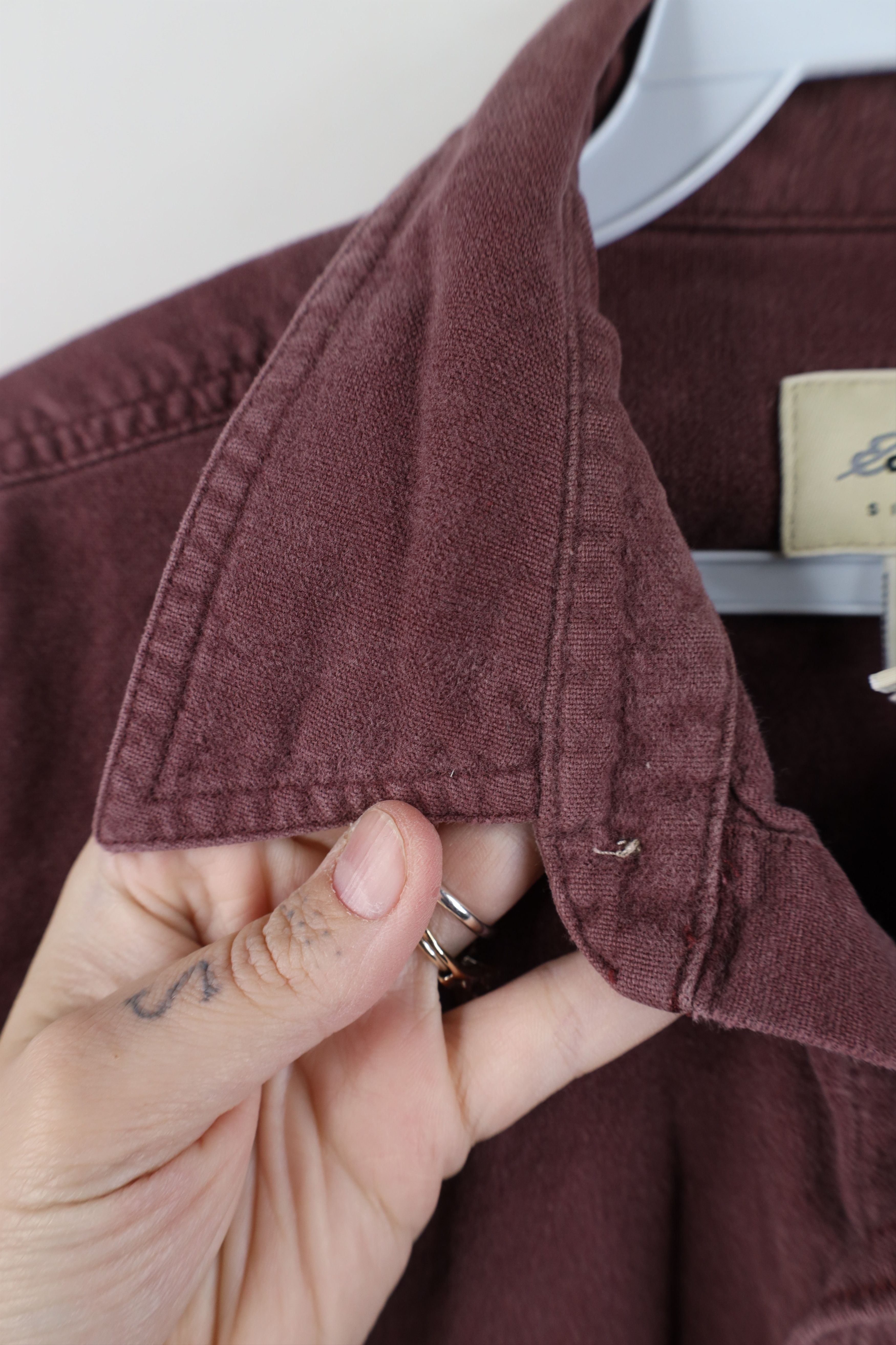 Eddie Bauer Vintage 90s Eddie Bauer Chamois Cloth Button Shirt Maroon Size US M / EU 48-50 / 2 - 8 Thumbnail