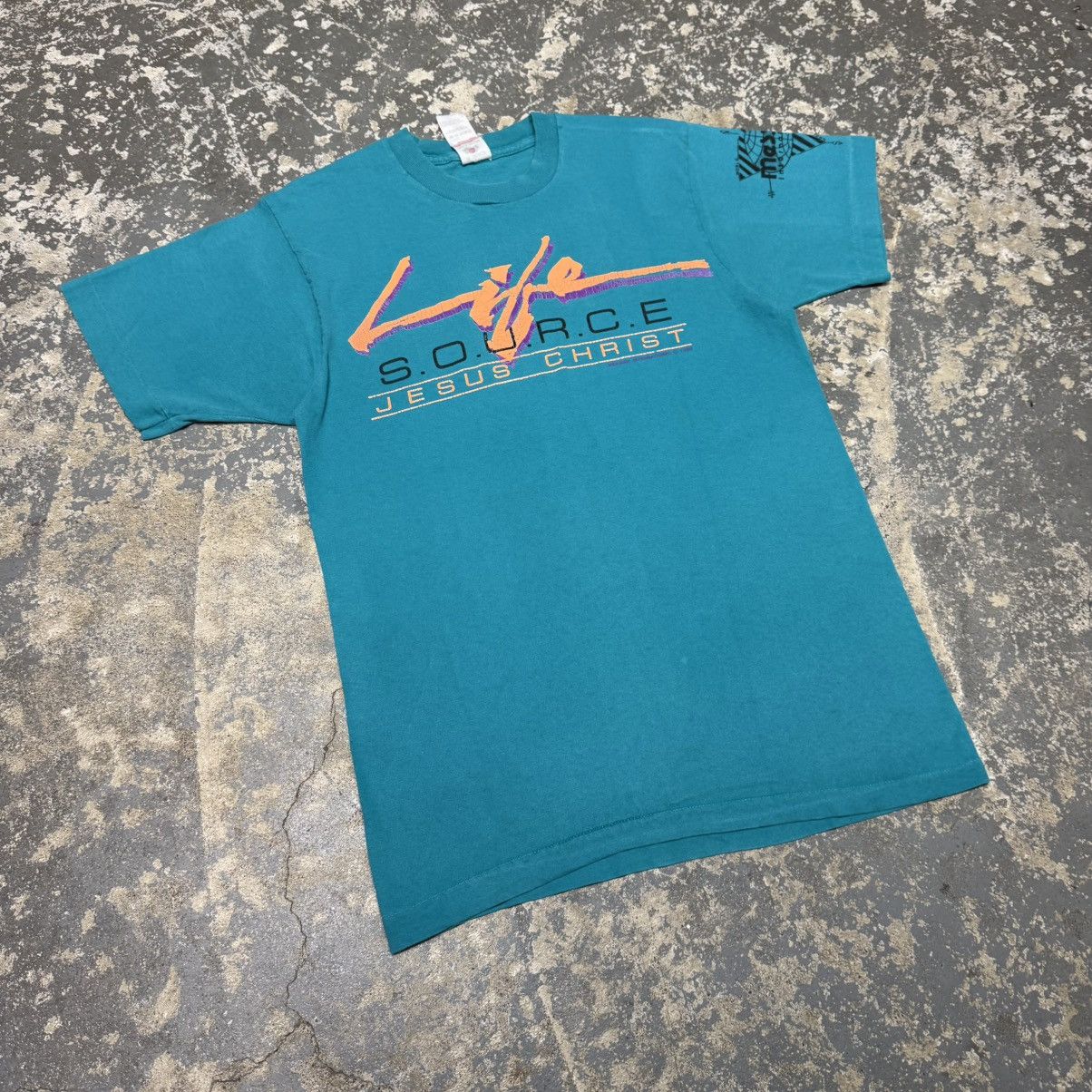 Vintage Vintage Life Source Jesus Christ 90s Blue Tshirt Size US M / EU 48-50 / 2 - 7 Thumbnail