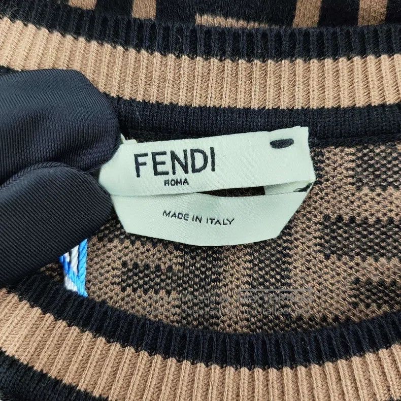Fendi Fendi Monogrammed logo knit long-sleeve, coffee Size XS / US 0-2 / IT 36-38 - 3 Thumbnail