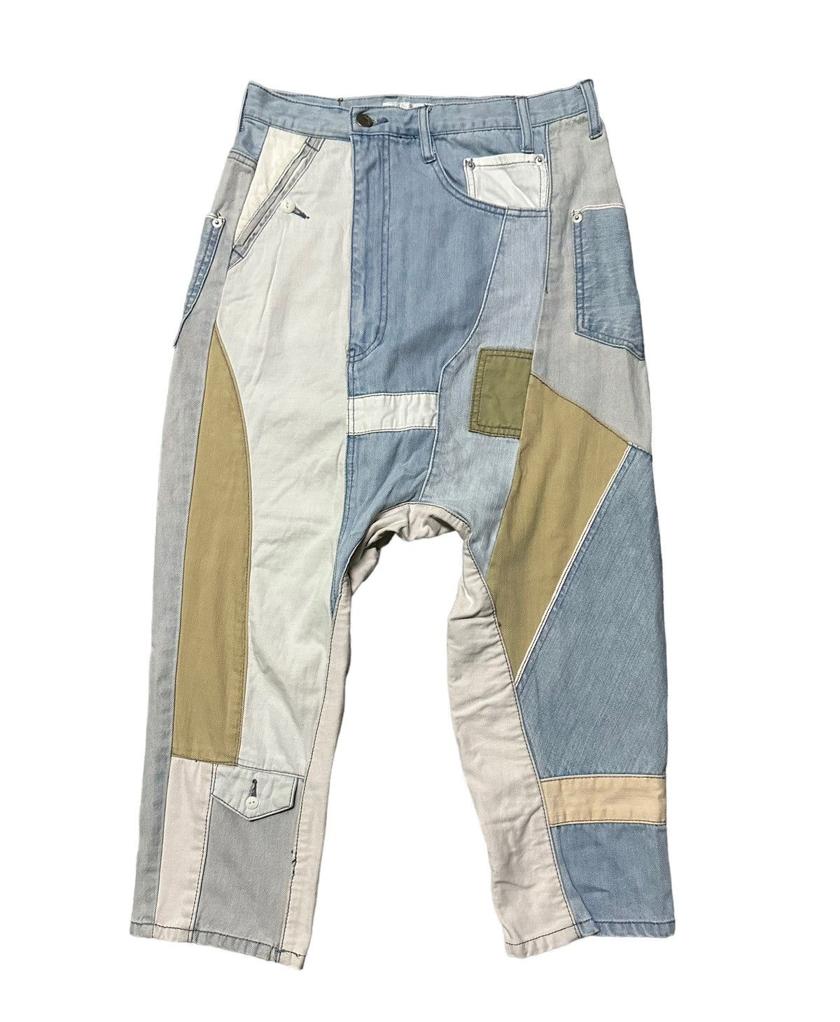 Ne-net Issey Miyake patchwork denim harem pants
