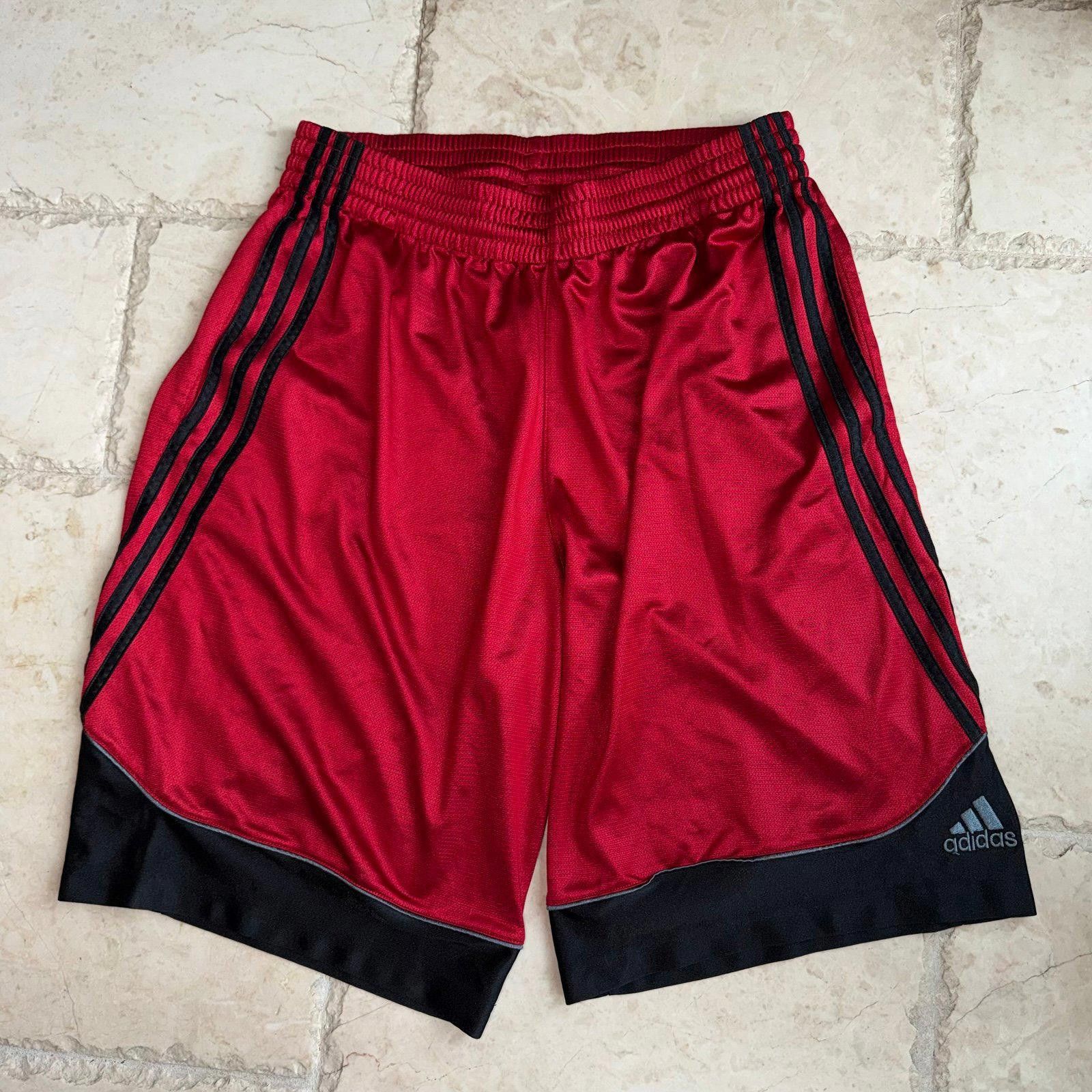 Adidas Red Dazzle Hoop Shorts Mens LG VIntage Y2K 90s Rare