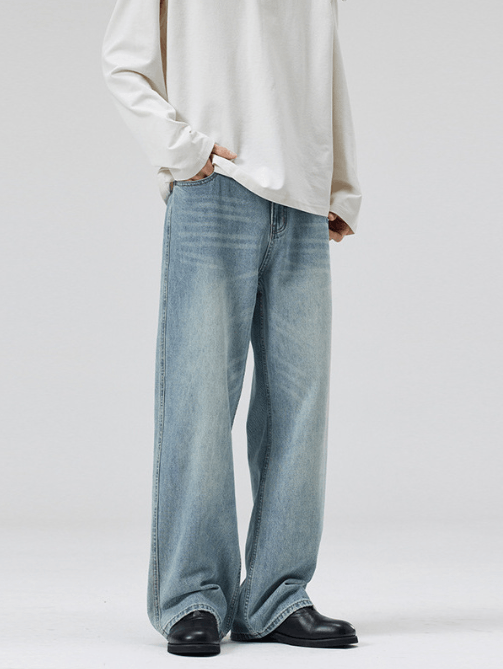 Japanese Brand × Jean Trendy light blue washed straight jeans y2k Size US 32 / EU 48 - 2 Thumbnail