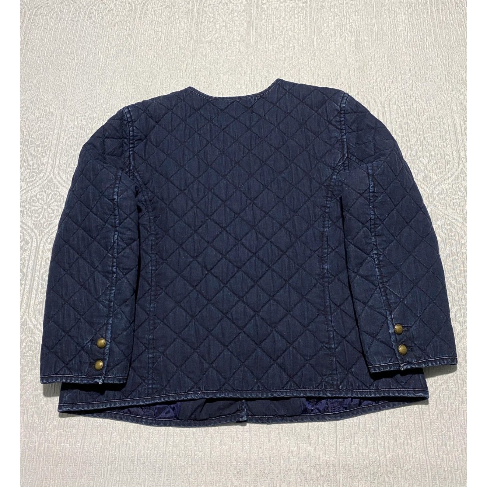 Ralph Lauren Lauren Jeans Co Ralph Lauren Jacket Womens Large Blue Quilted Cotton Collarless Size 36" / US 14 / IT 50 - 5 Thumbnail
