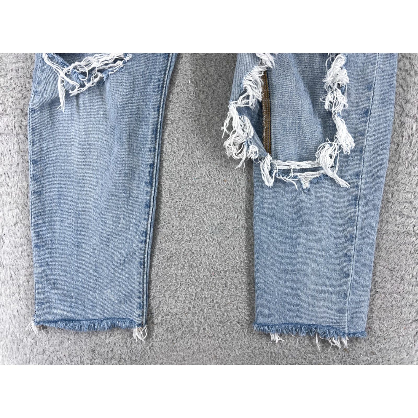 Levi's Levis Jeans Adult 28 Blue Denim 501 XX Button Fly DESTROYED Premium Straight Regular Men Size US 28 / EU 44 - 2 Thumbnail