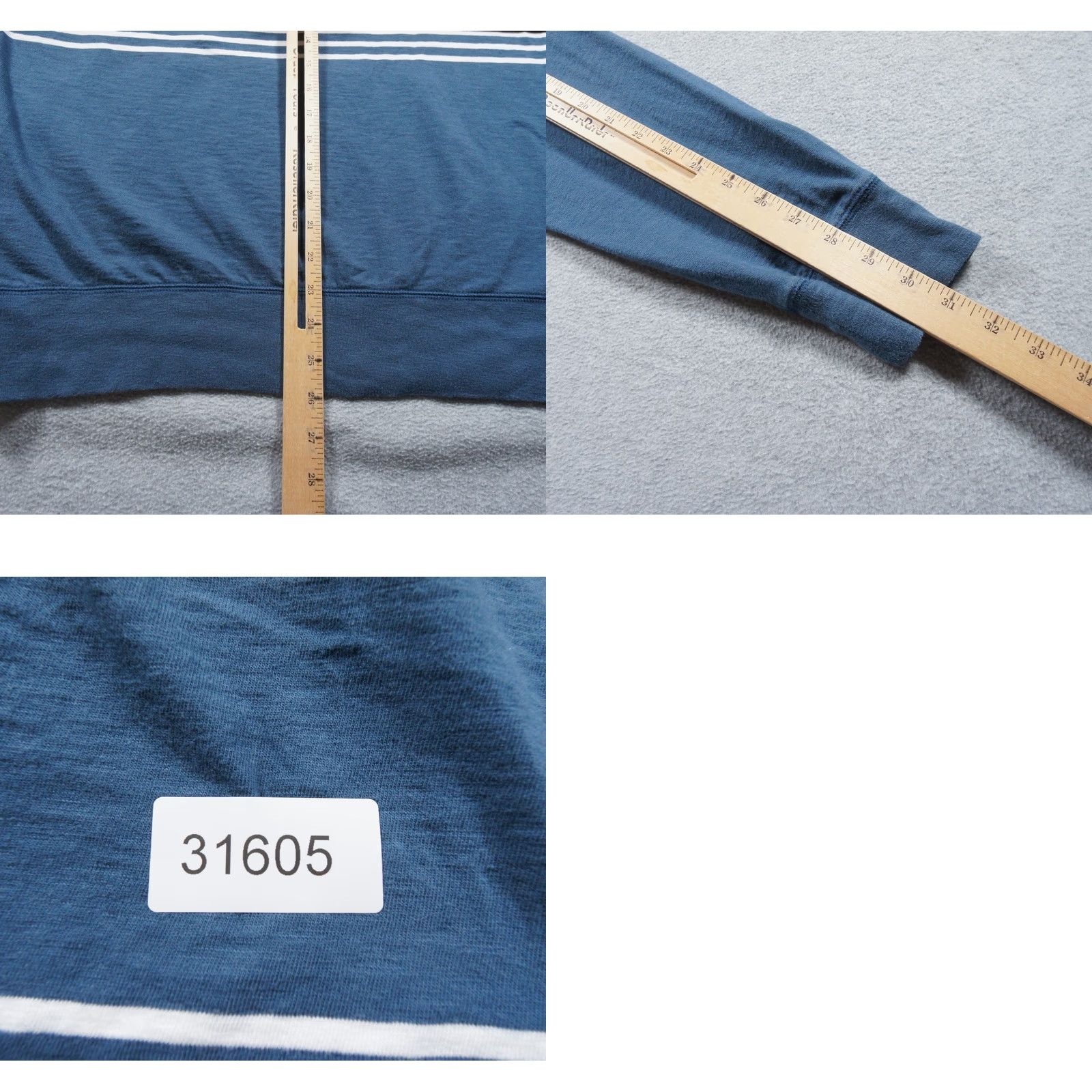 J.Crew J.CREW Sweater Mens Medium Blue Hoodie Striped Slub Cotton Yarns Pullover Adult Shirt Size US M / EU 48-50 / 2 - 8 Thumbnail