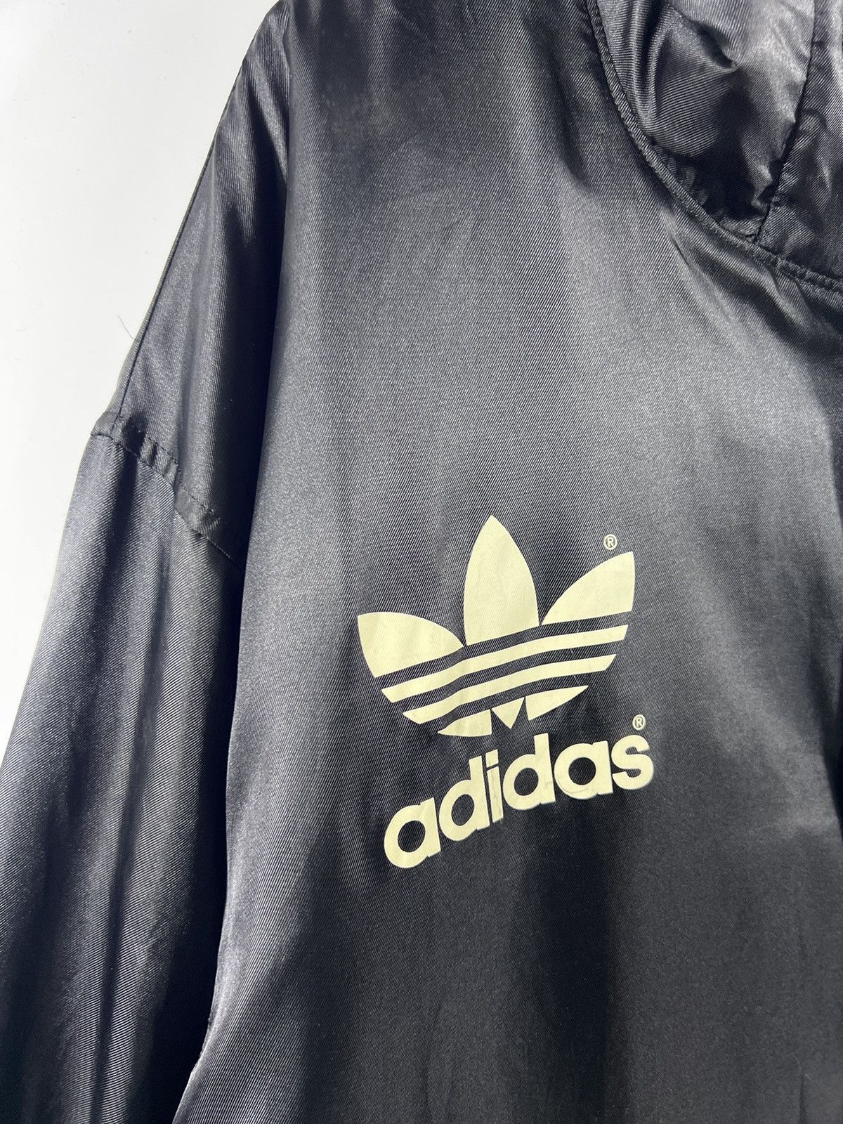 Adidas 🔥 Vtg 90's Adidas Trefoil sportwear long jacket big logo Size US L / EU 52-54 / 3 - 6 Thumbnail