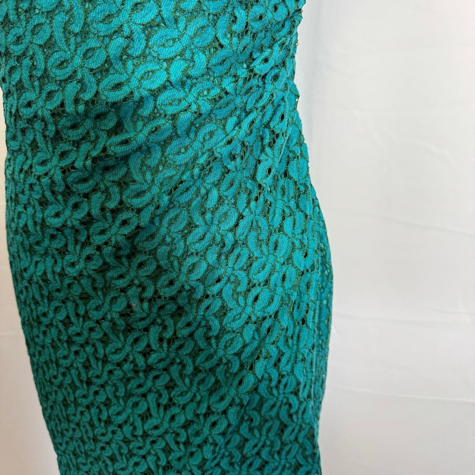 Adrianna Papell Adrianna Papell Teal Lace Sheath Dress Women’s Size 8 Size M / US 6-8 / IT 42-44 - 4 Thumbnail