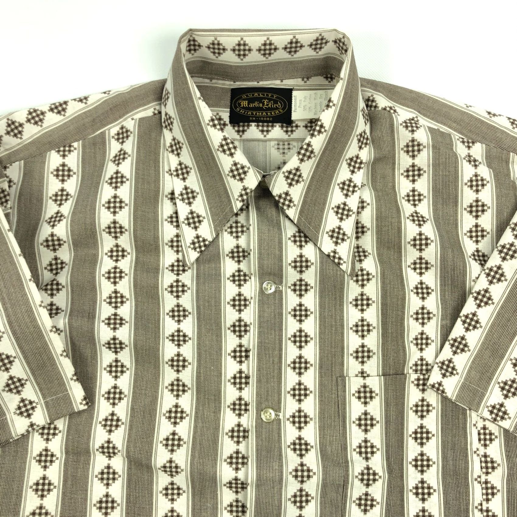 Vintage VINTAGE Martin Efird Shirt Mens L Short Sleeve Button-Up Geometric 70s True Vintage Runway Casual Mens Size US L / EU 52-54 / 3 - 2 Thumbnail