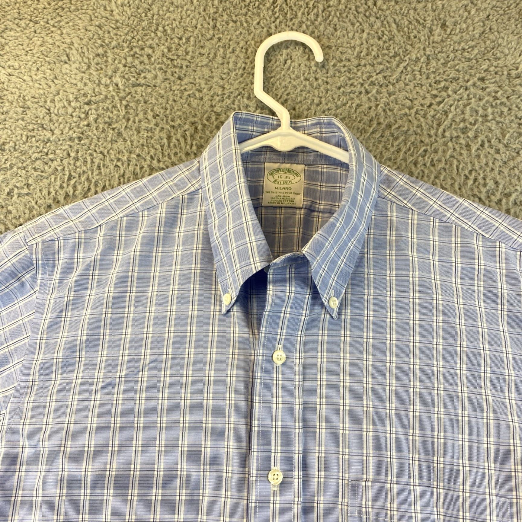 Brooks Brothers Brooks Brothers Shirt Mens 16/35 Long Sleeve Button-Up Plaid Cotton Blue Casual Size US L / EU 52-54 / 3 - 4 Thumbnail