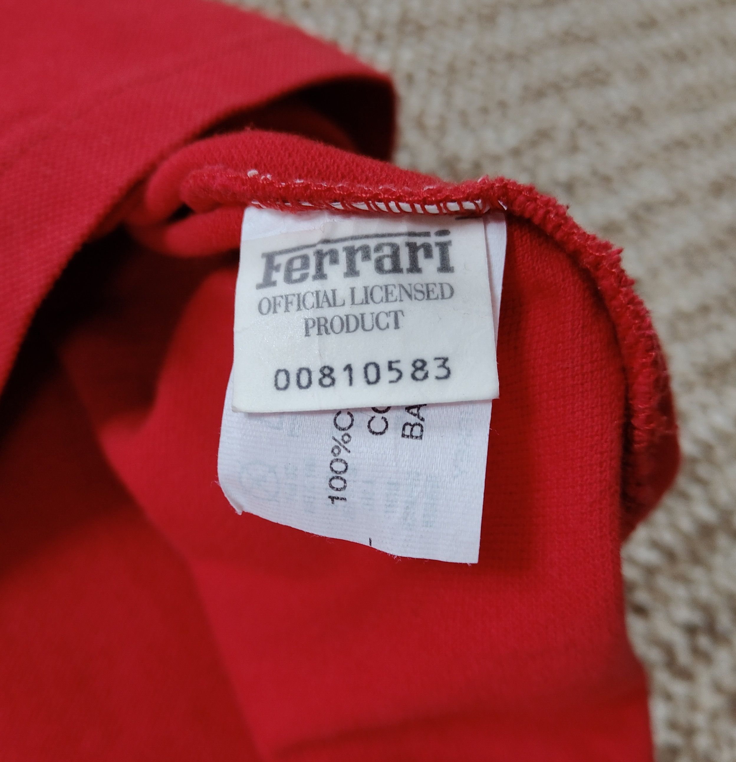 Ferrari Vintage 1999 Ferrari Men's Retro Red Zip Polo T Shirt sz L Size US L / EU 52-54 / 3 - 12 Thumbnail